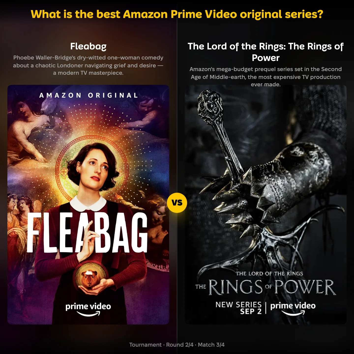 Best Amazon Prime Video original series ranked, with Fleabag against The Lord of the Rings: The Rings of Power