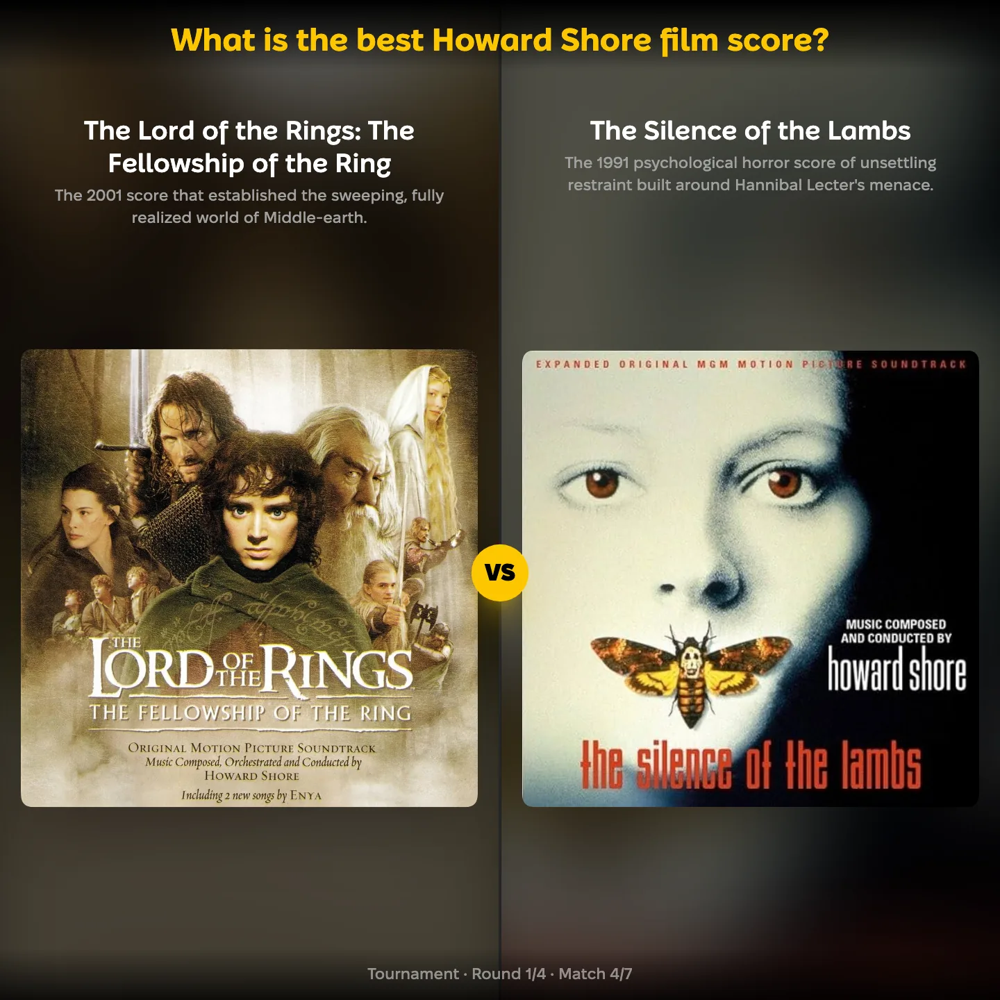 Best Howard Shore film score ranked, with The Fellowship of the Ring against The Silence of the Lambs