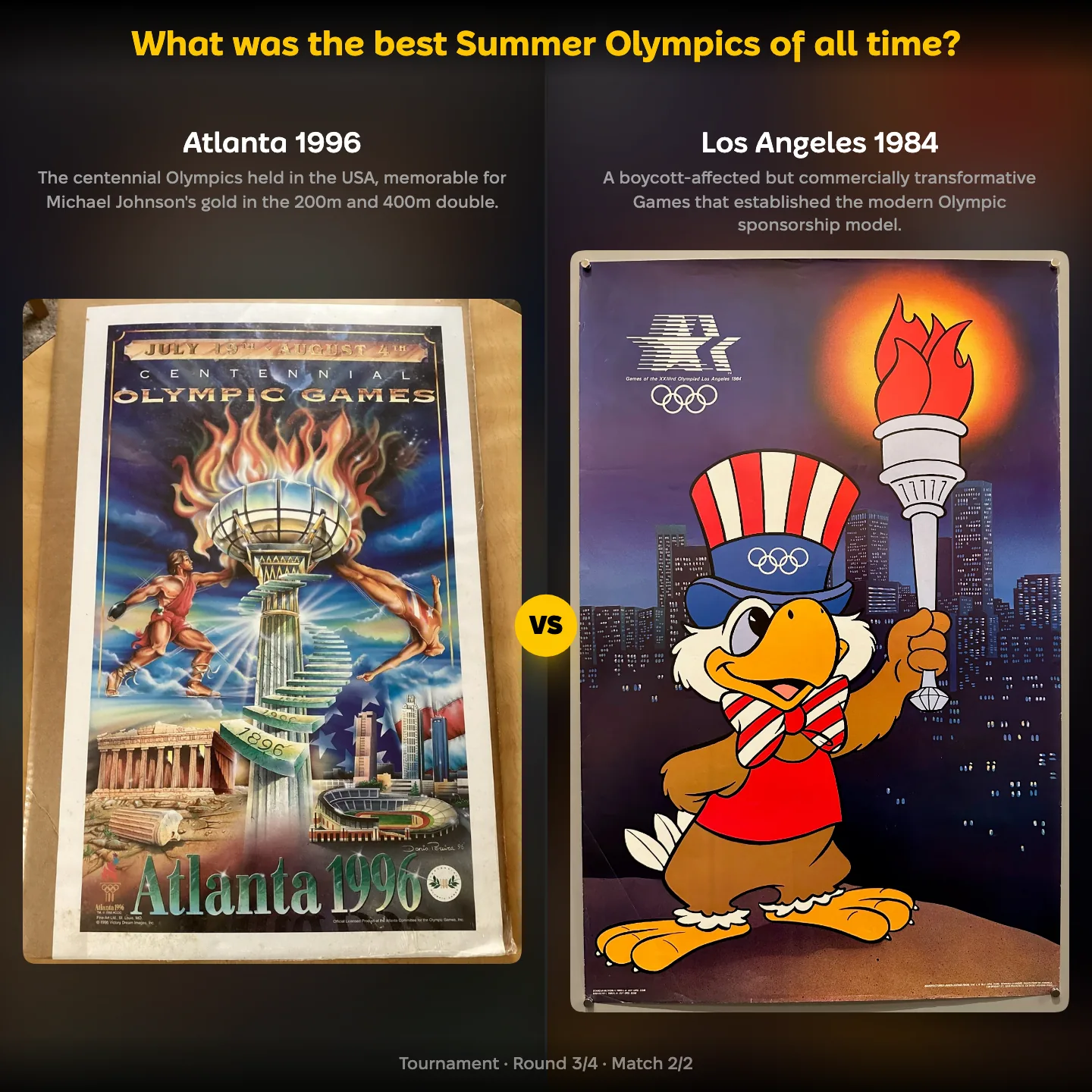 The best Summer Olympics of all time ranked, with Atlanta 1996 against Los Angeles 1984