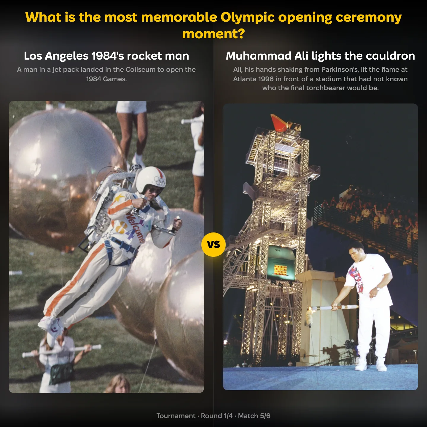 The most memorable Olympic opening ceremony moment ranked, with Los Angeles 1984's rocket man against Muhammad Ali
