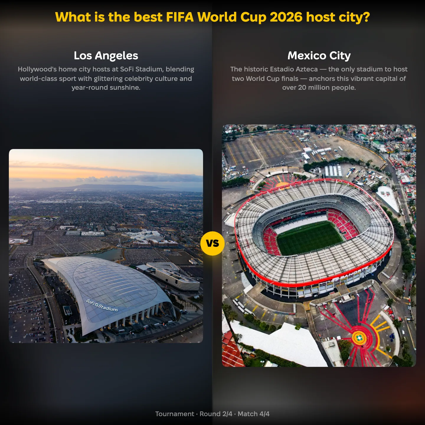 The best FIFA World Cup 2026 host city ranked, with Los Angeles against Mexico City