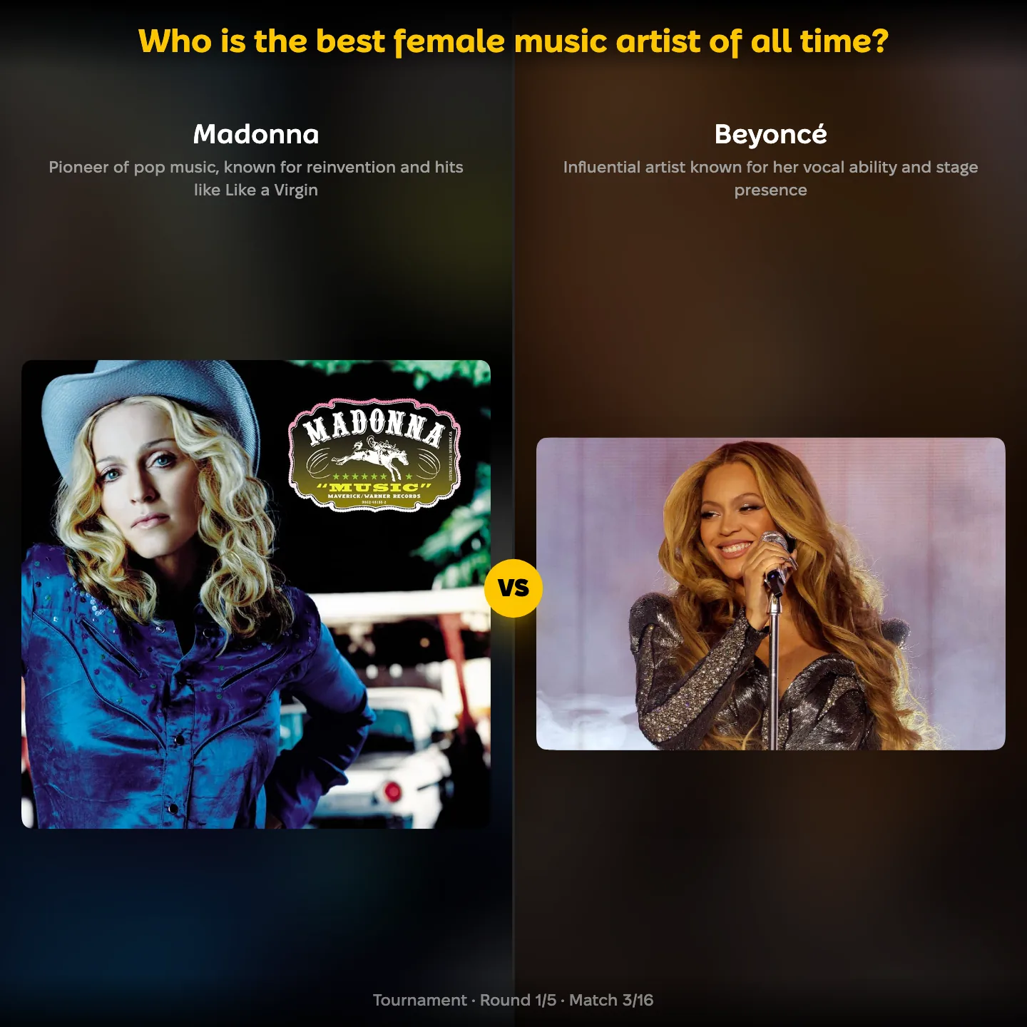 The best female music artist of all time ranked, with Madonna facing Beyoncé
