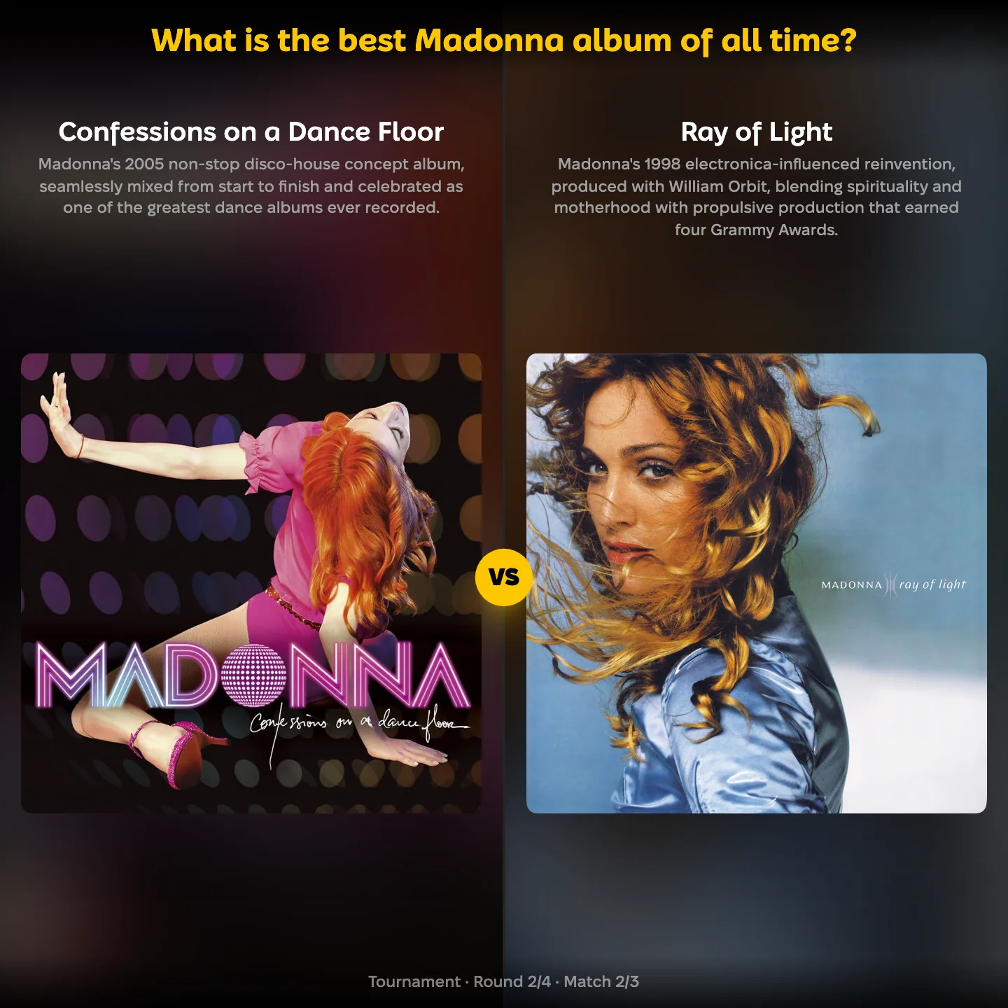 The best Madonna album of all time ranked, with Confessions on a Dance Floor facing Ray of Light