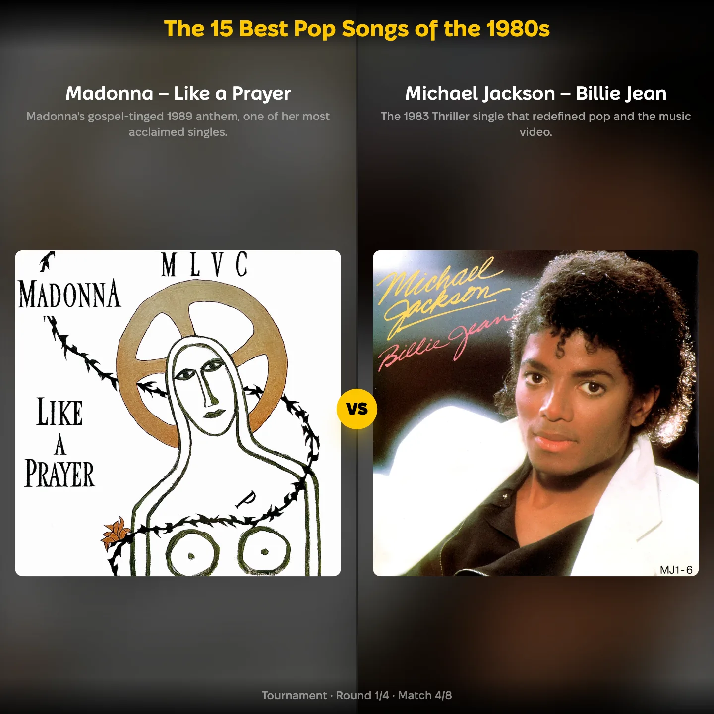 The 15 best pop songs of the 1980s ranked, with Madonna's Like a Prayer facing Michael Jackson's Billie Jean