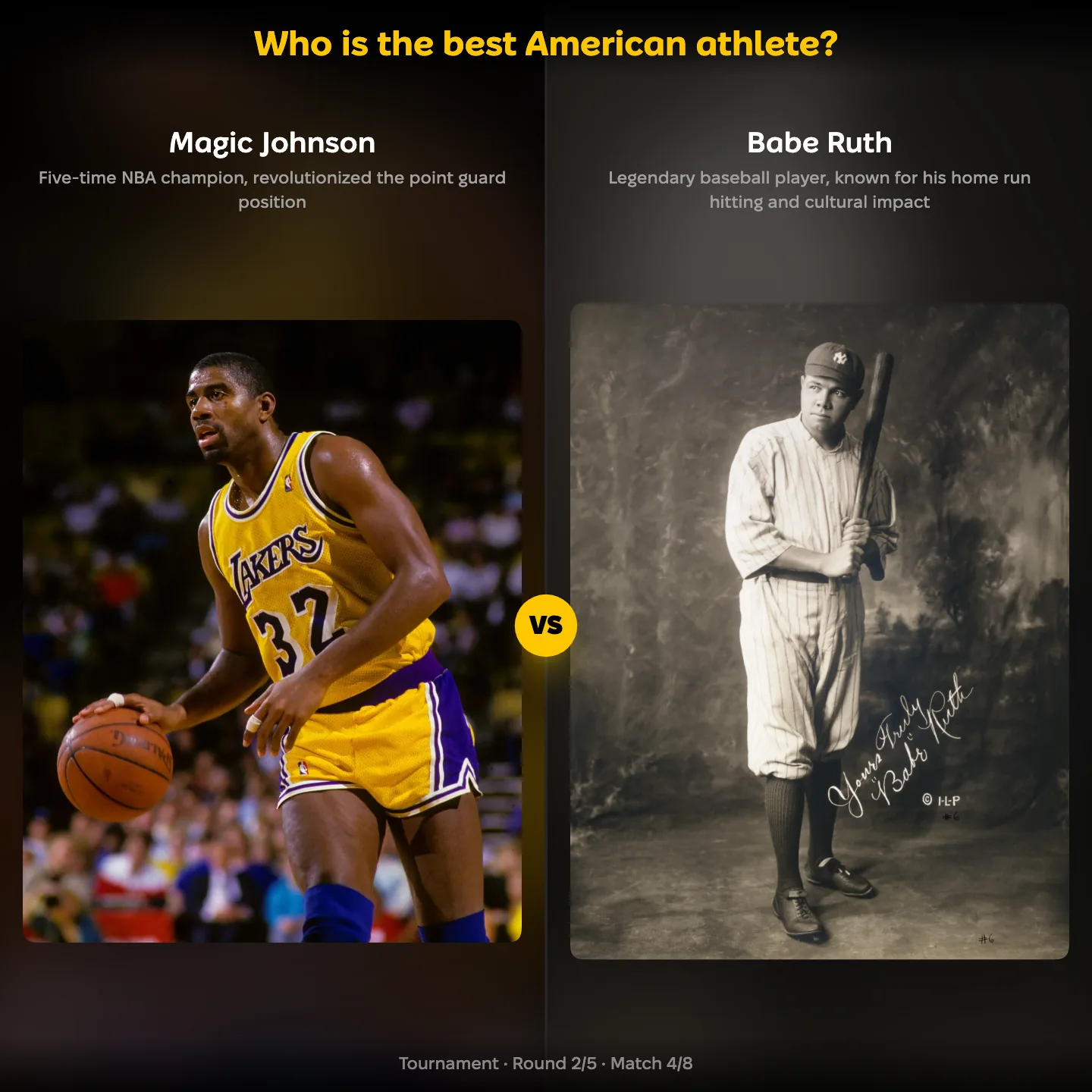 Who is the best American athlete? Magic Johnson against Babe Ruth
