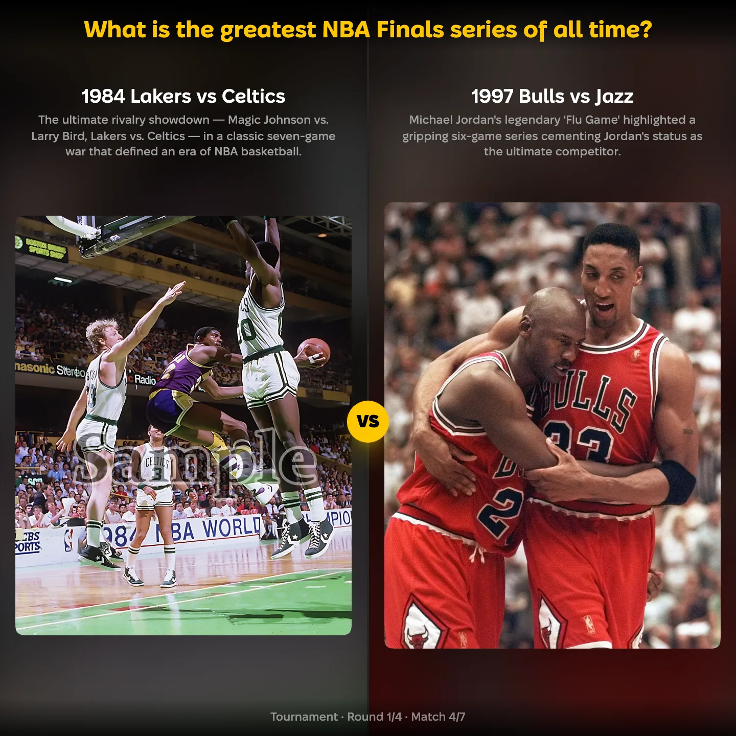 What is the greatest NBA Finals series of all time? The 1984 Lakers vs Celtics series against the 1997 Bulls vs Jazz