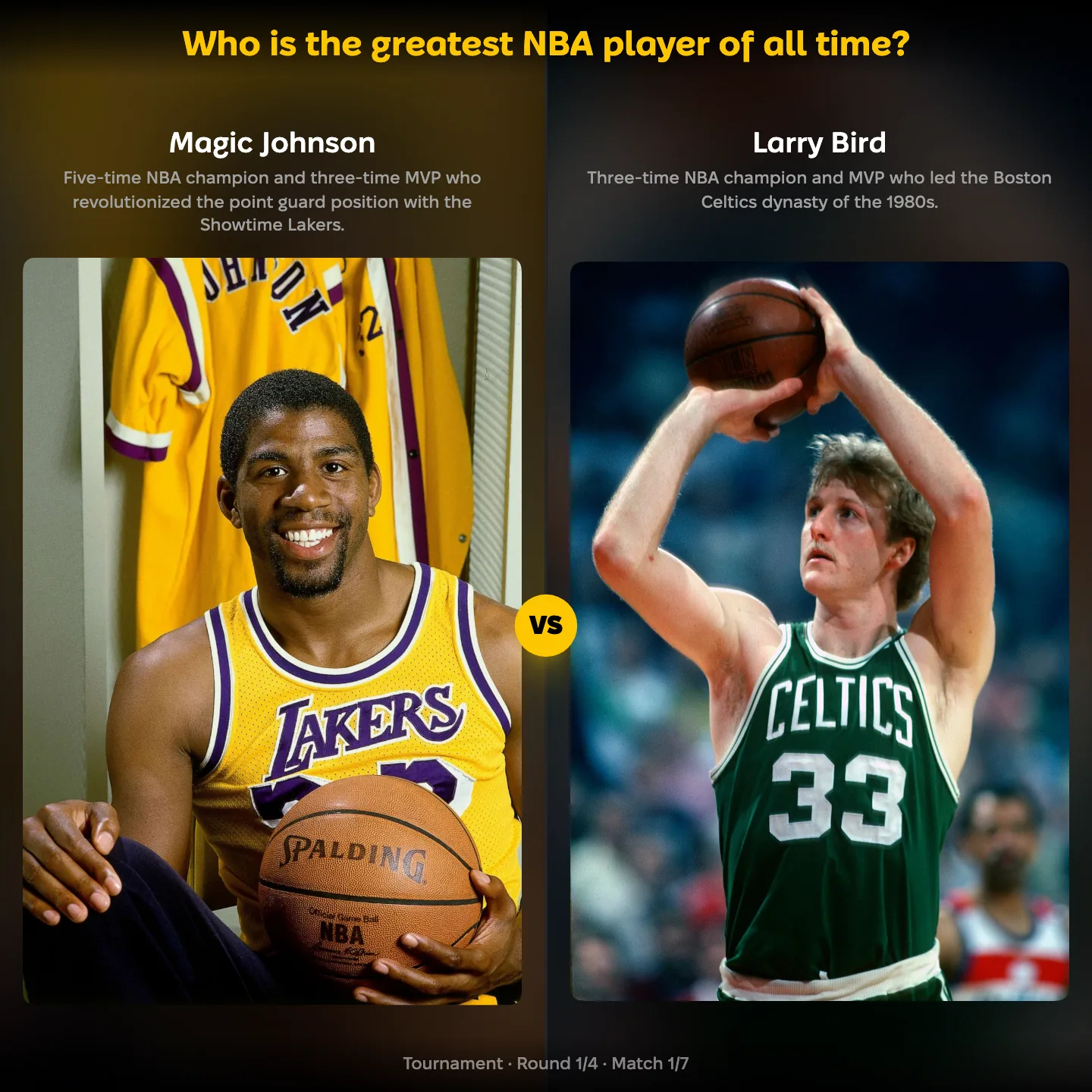 Who is the greatest NBA player of all time? Magic Johnson against Larry Bird