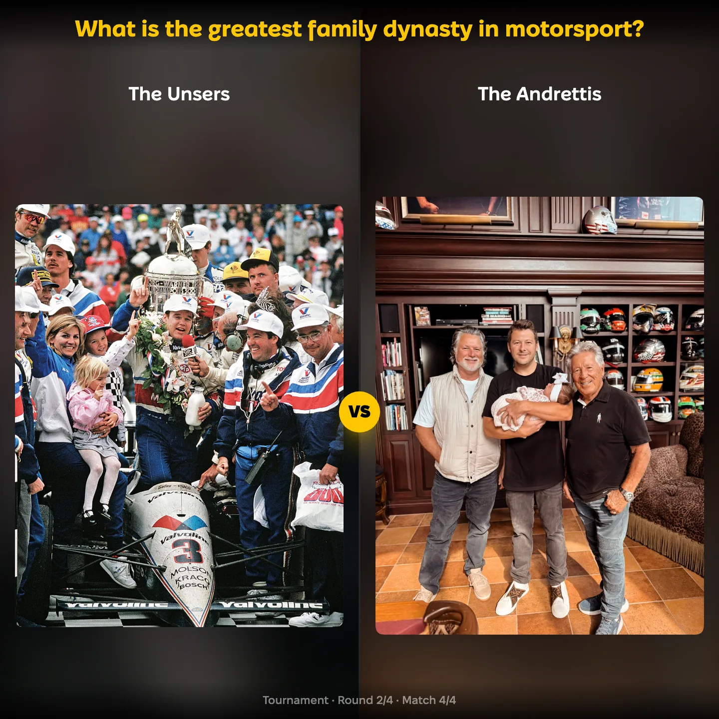 What is the greatest family dynasty in motorsport, with the Unsers against the Andrettis
