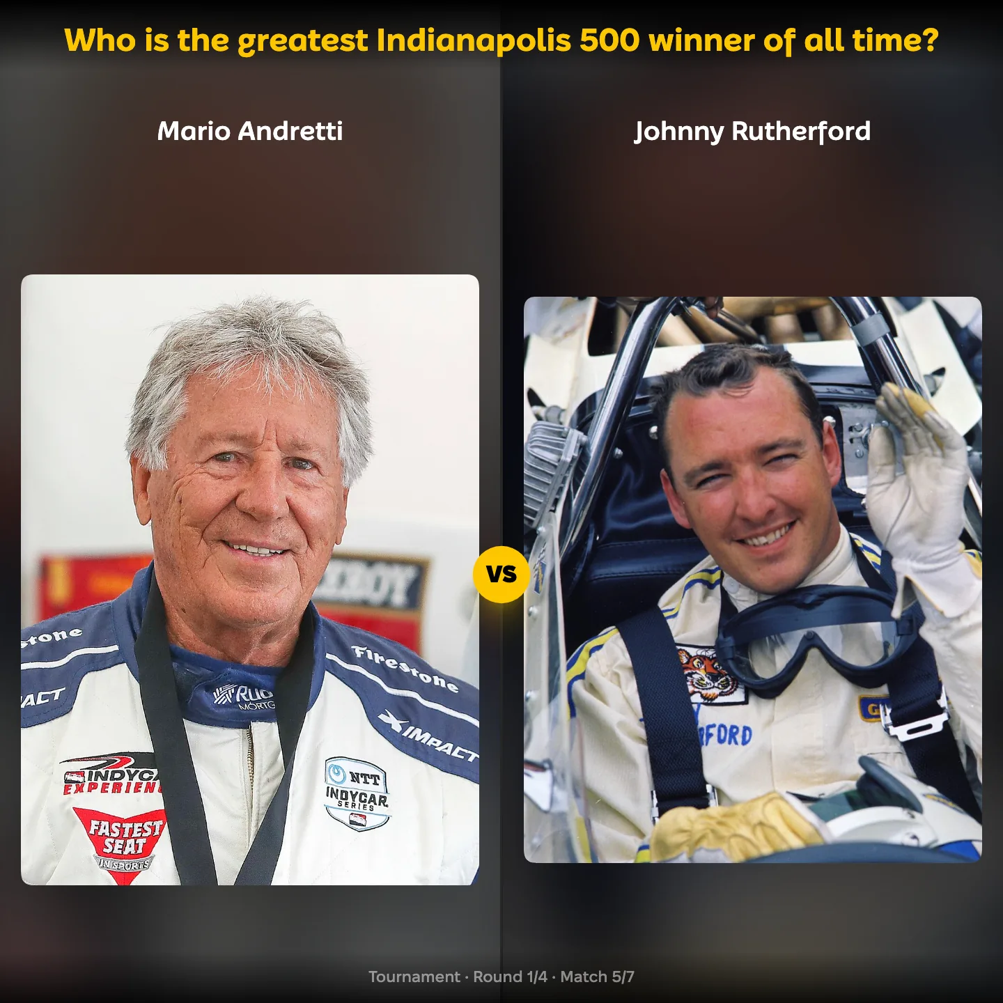 Who is the greatest Indianapolis 500 winner of all time, with Mario Andretti against Johnny Rutherford