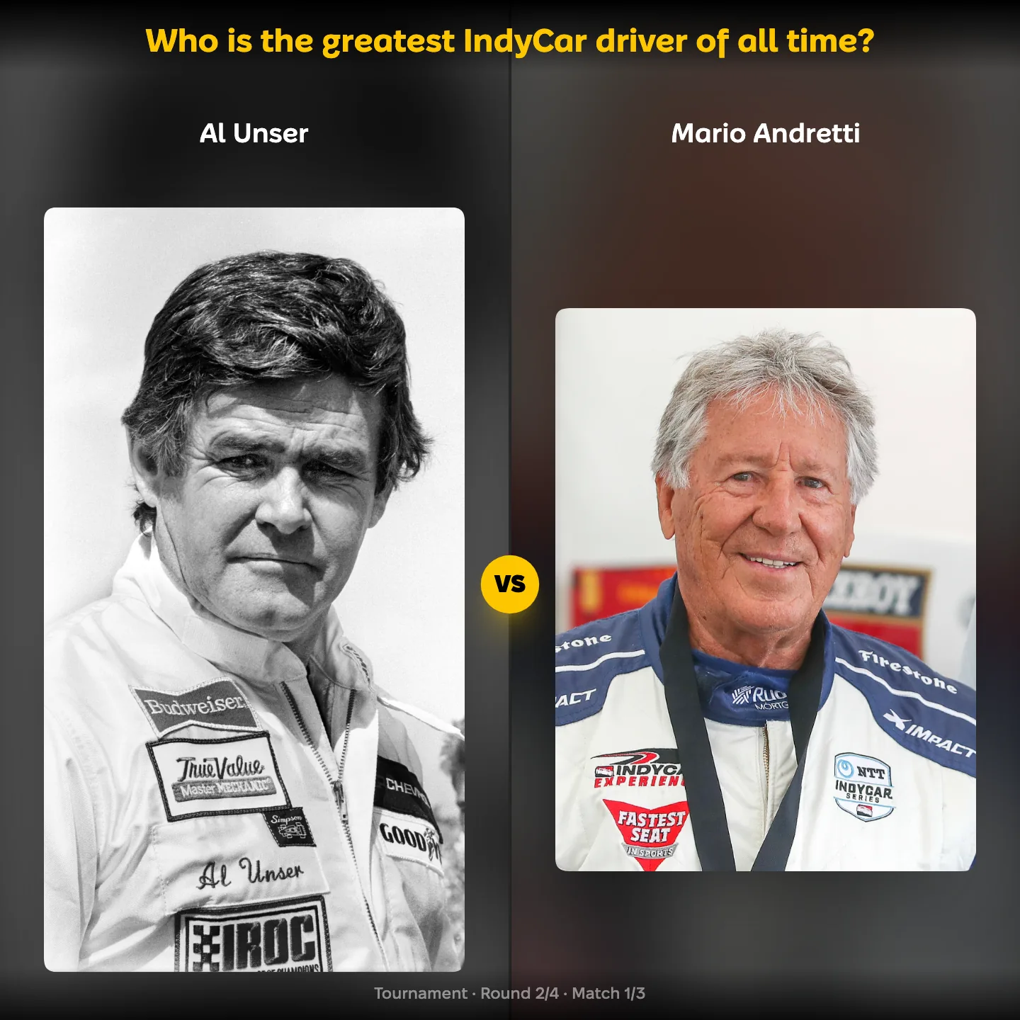 Who is the greatest IndyCar driver of all time, with Al Unser against Mario Andretti