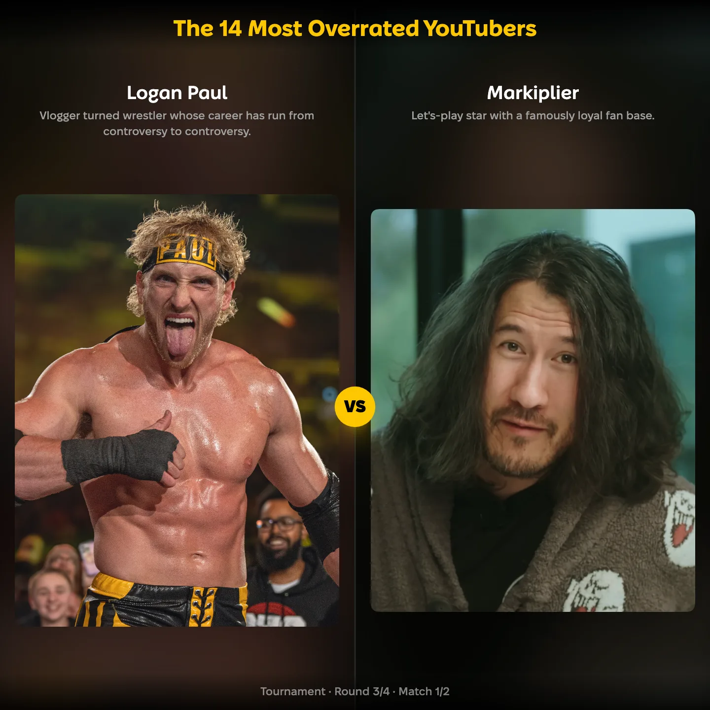 The most overrated YouTubers, Logan Paul against Markiplier