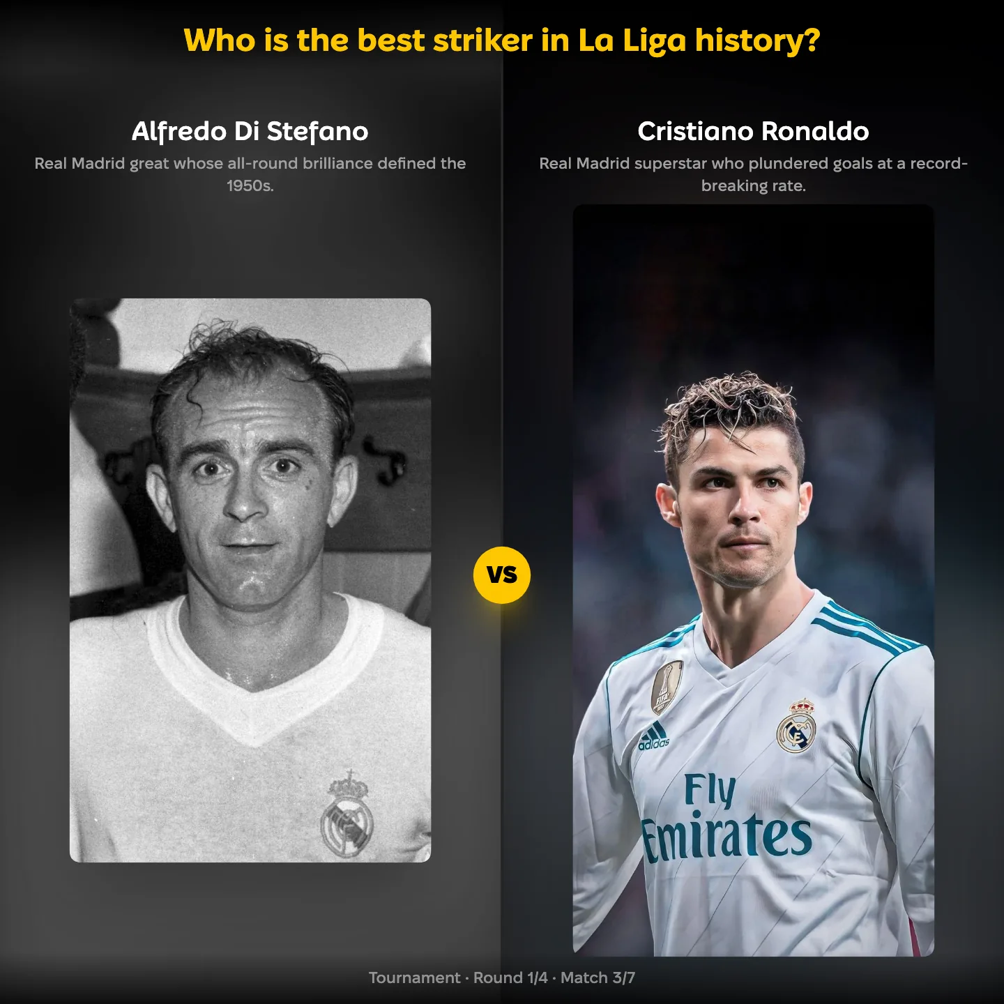 The best striker in La Liga history ranked — Alfredo Di Stéfano against Cristiano Ronaldo