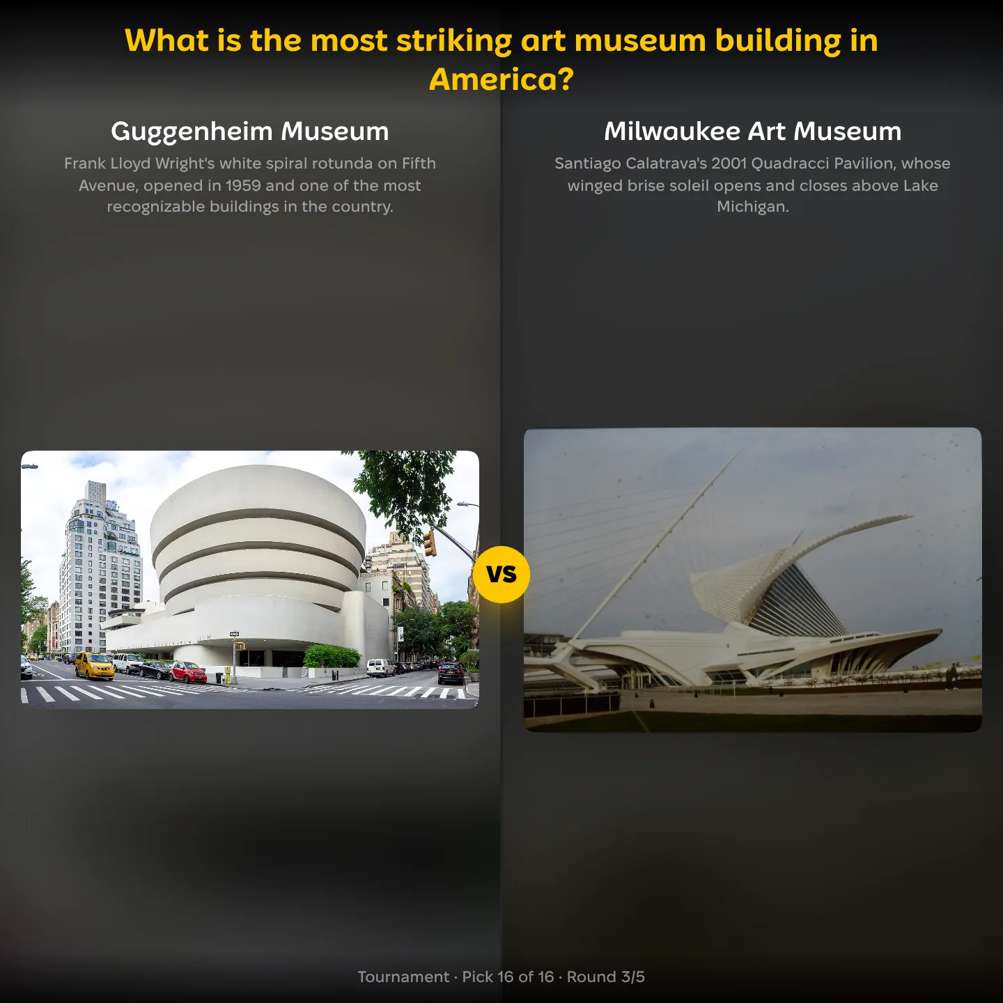The most striking art museum building in America, Milwaukee Art Museum against the Guggenheim