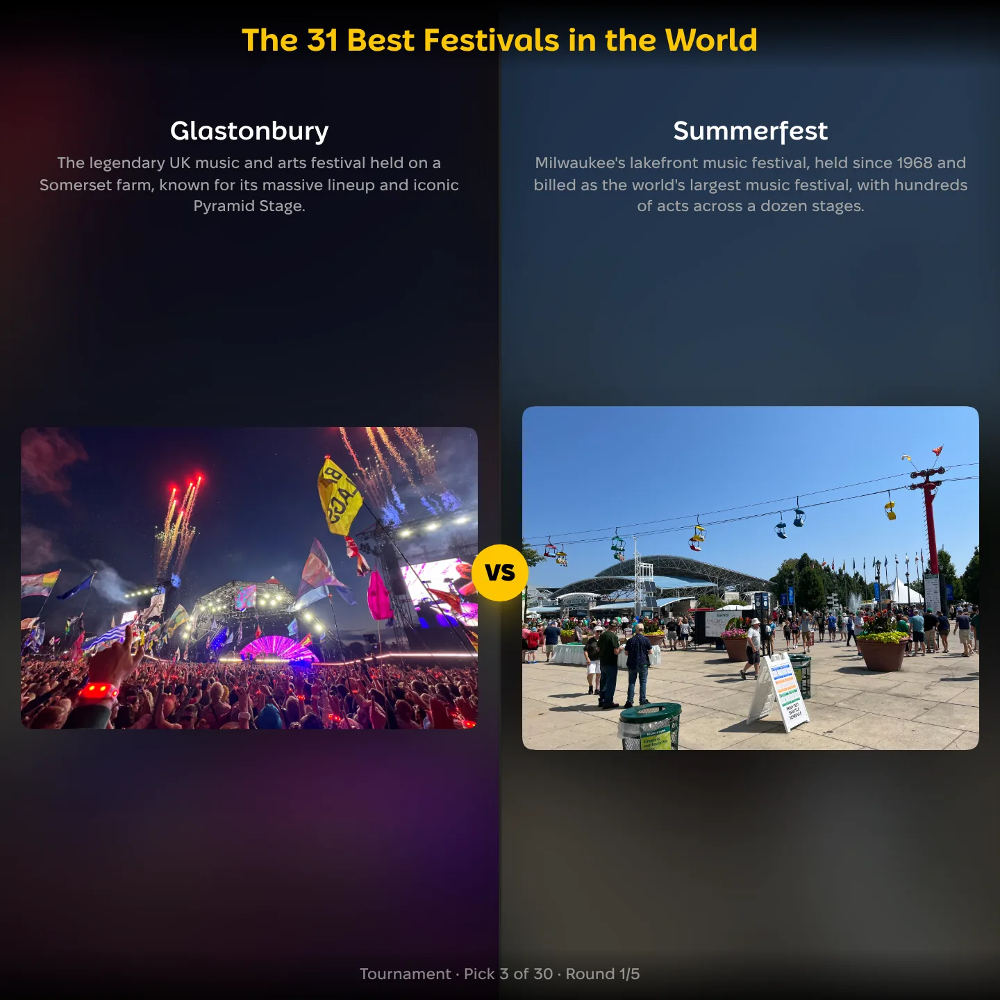 The best festivals in the world, Summerfest against Glastonbury