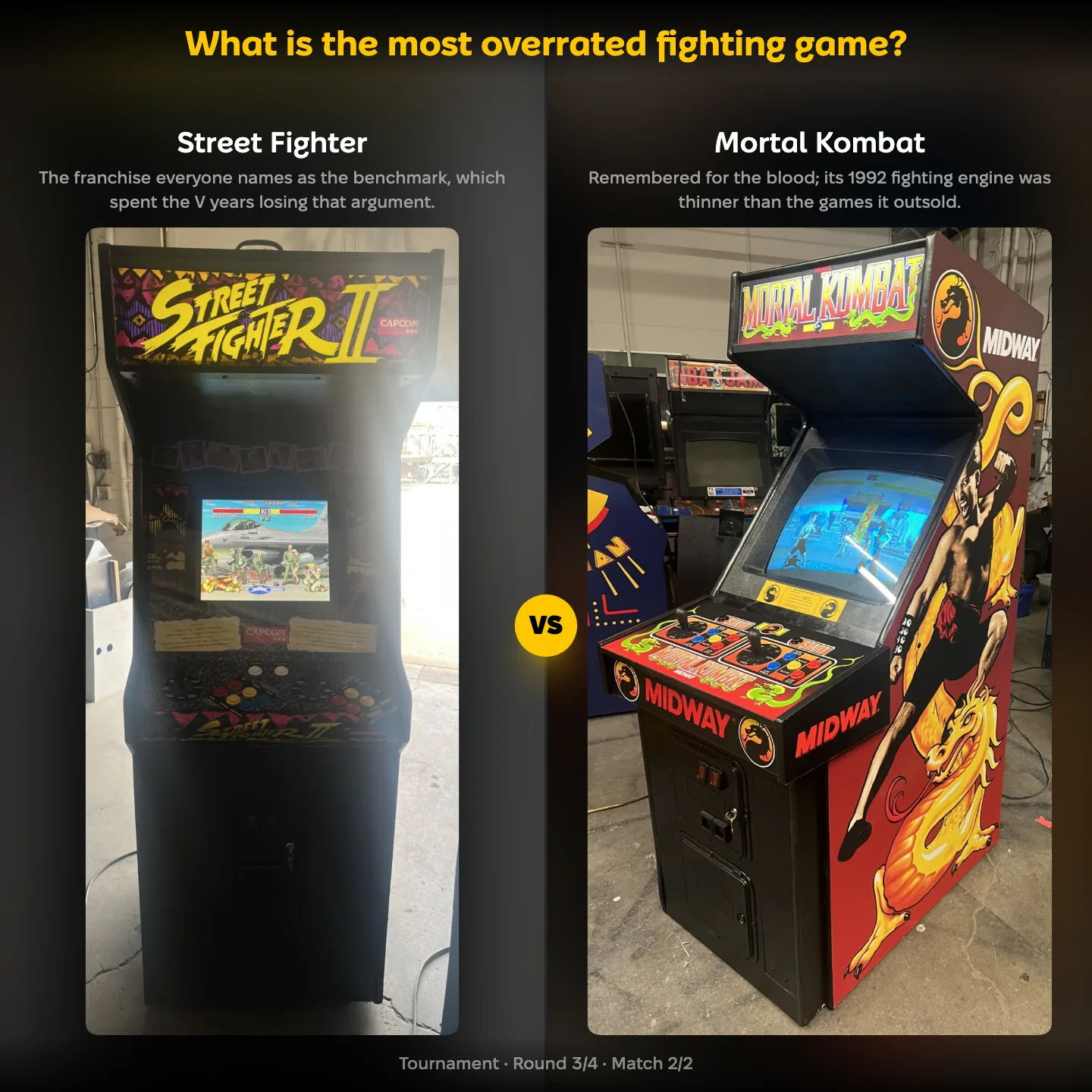 The most overrated fighting game ranked, with Street Fighter against Mortal Kombat