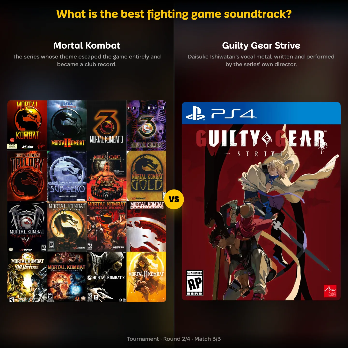 The best fighting game soundtrack ranked, with Mortal Kombat against Guilty Gear Strive
