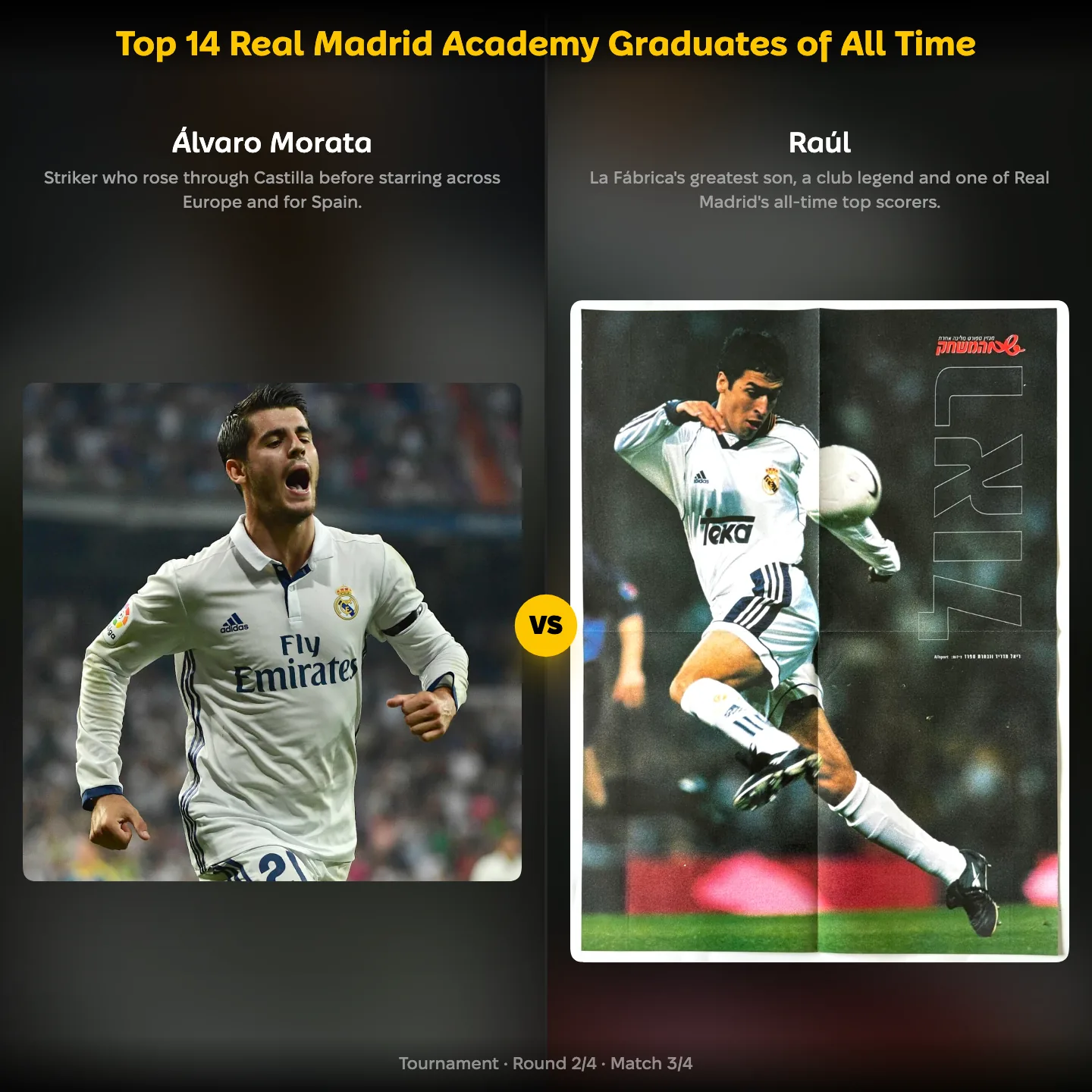 The top Real Madrid academy graduates of all time ranked, Álvaro Morata against Raúl