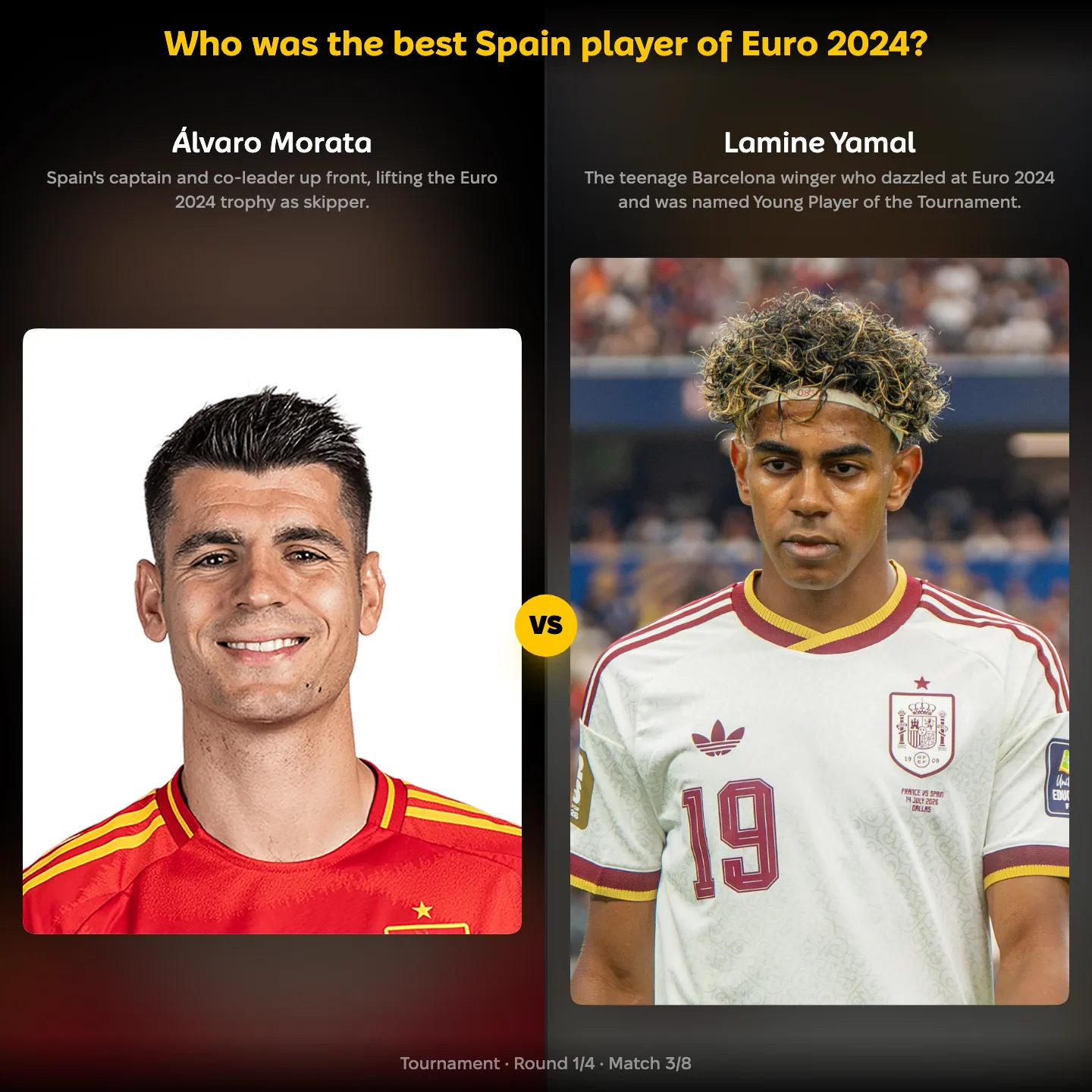 The best Spain player of Euro 2024 ranked, Álvaro Morata against Lamine Yamal