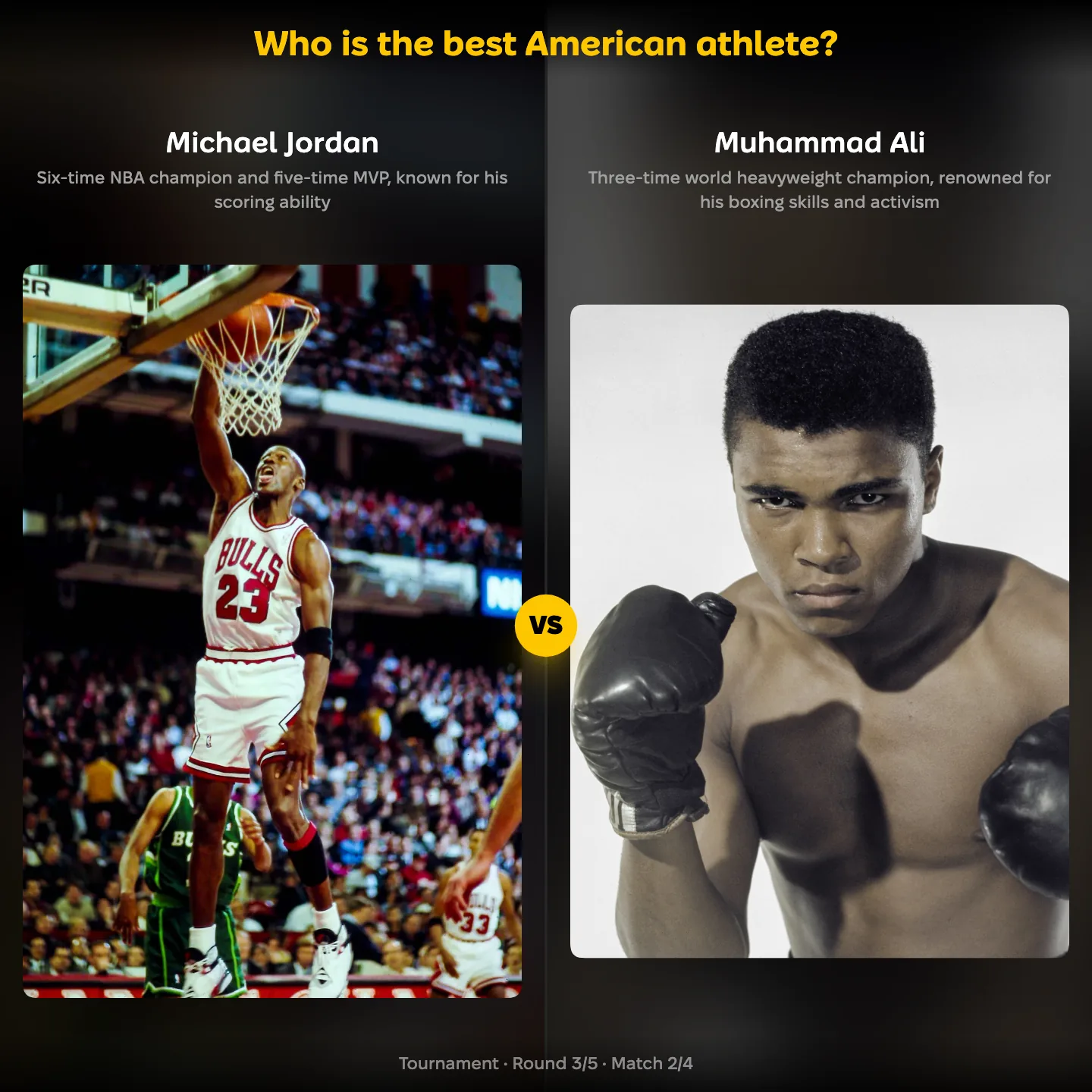 Who is the best American athlete, Michael Jordan against Muhammad Ali