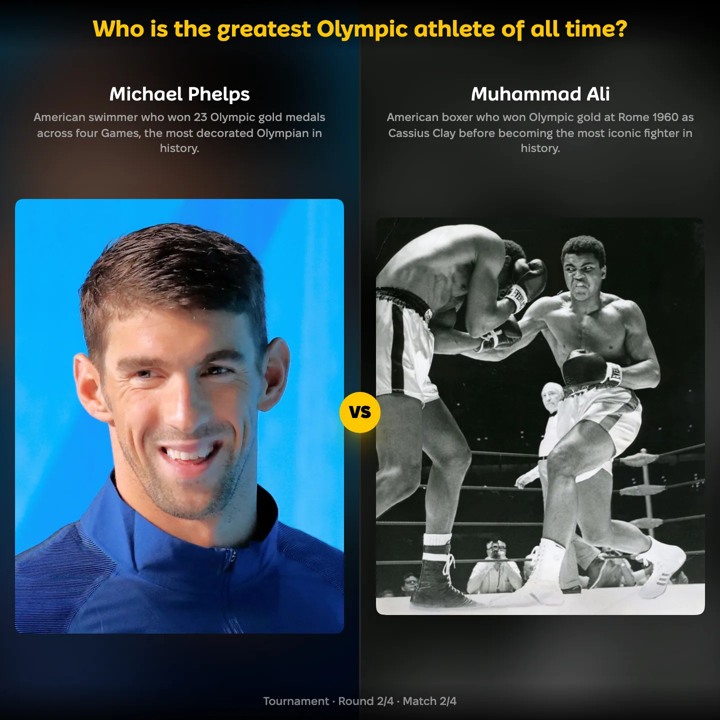 Who is the greatest Olympic athlete of all time, Michael Phelps against Muhammad Ali