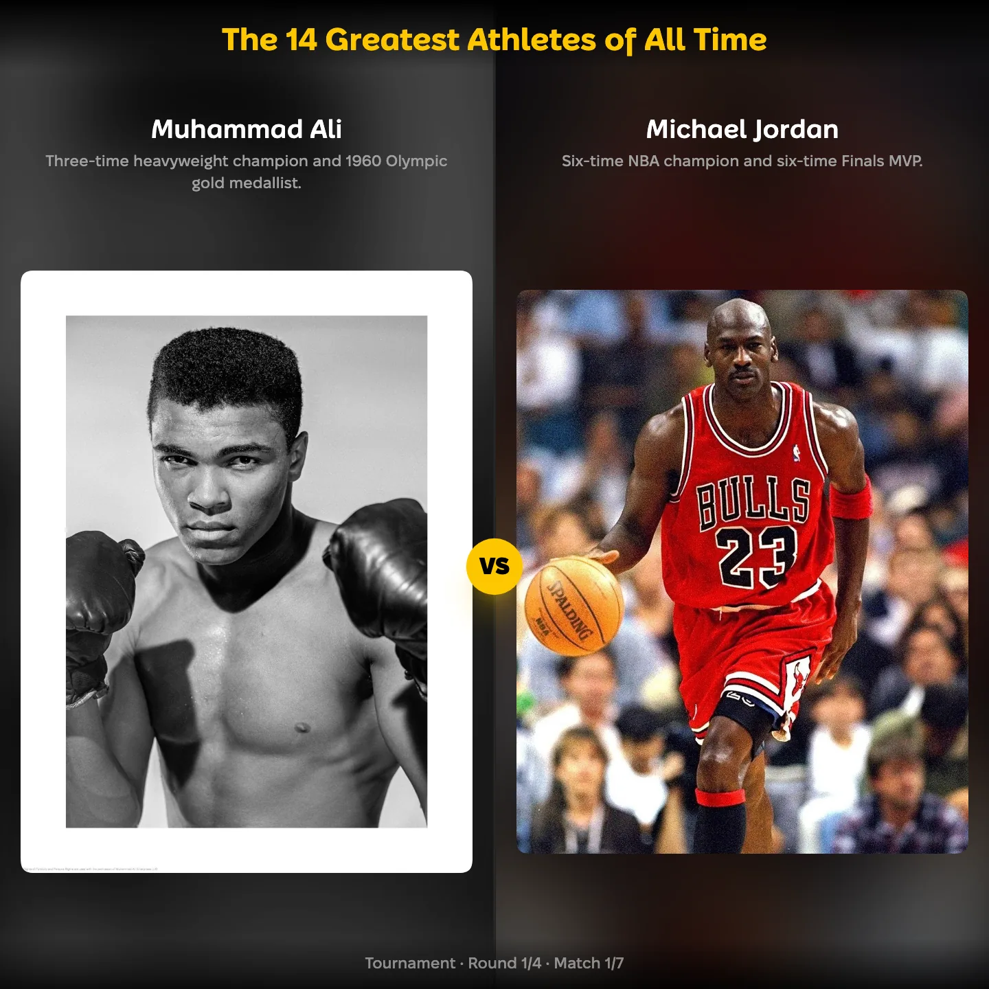 The 14 greatest athletes of all time ranked, with Muhammad Ali facing Michael Jordan
