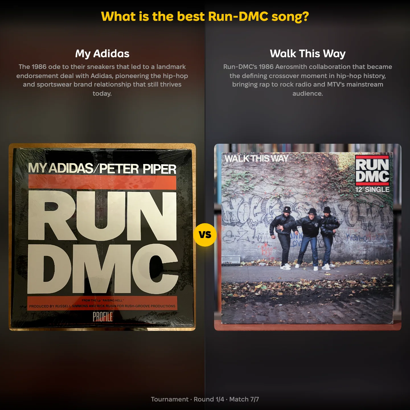 The best Run-DMC song ranked, My Adidas against Walk This Way