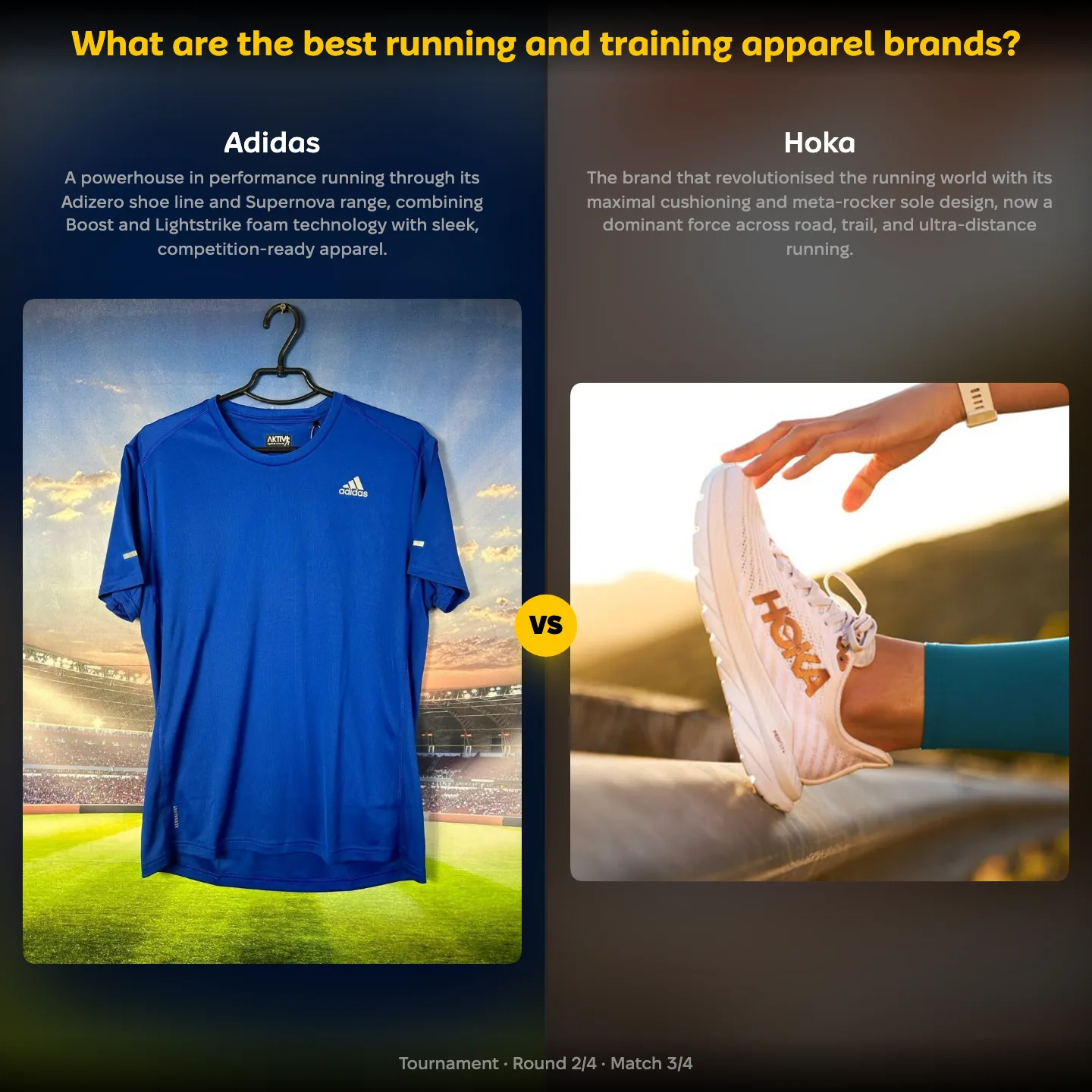 The best running and training apparel brands ranked, Adidas against Hoka