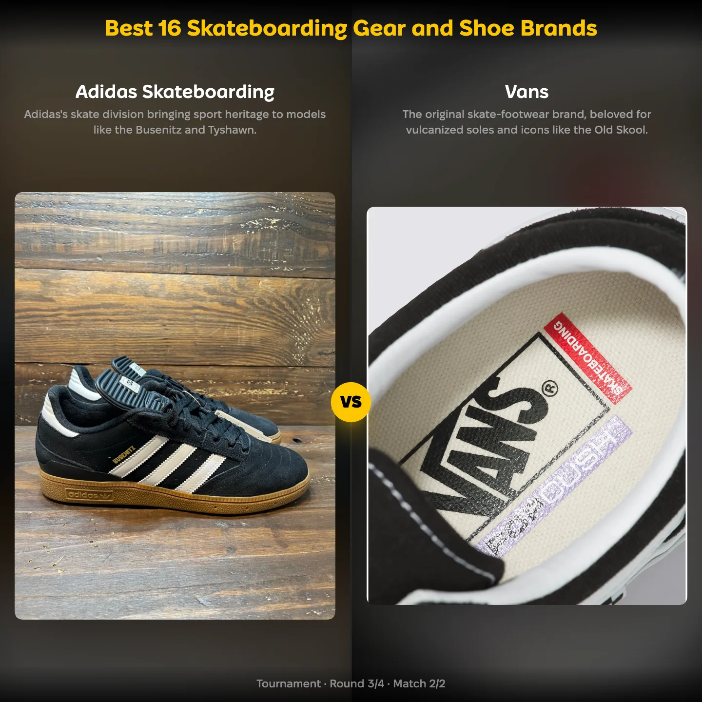 The best skateboarding gear and shoe brands ranked, Adidas Skateboarding against Vans