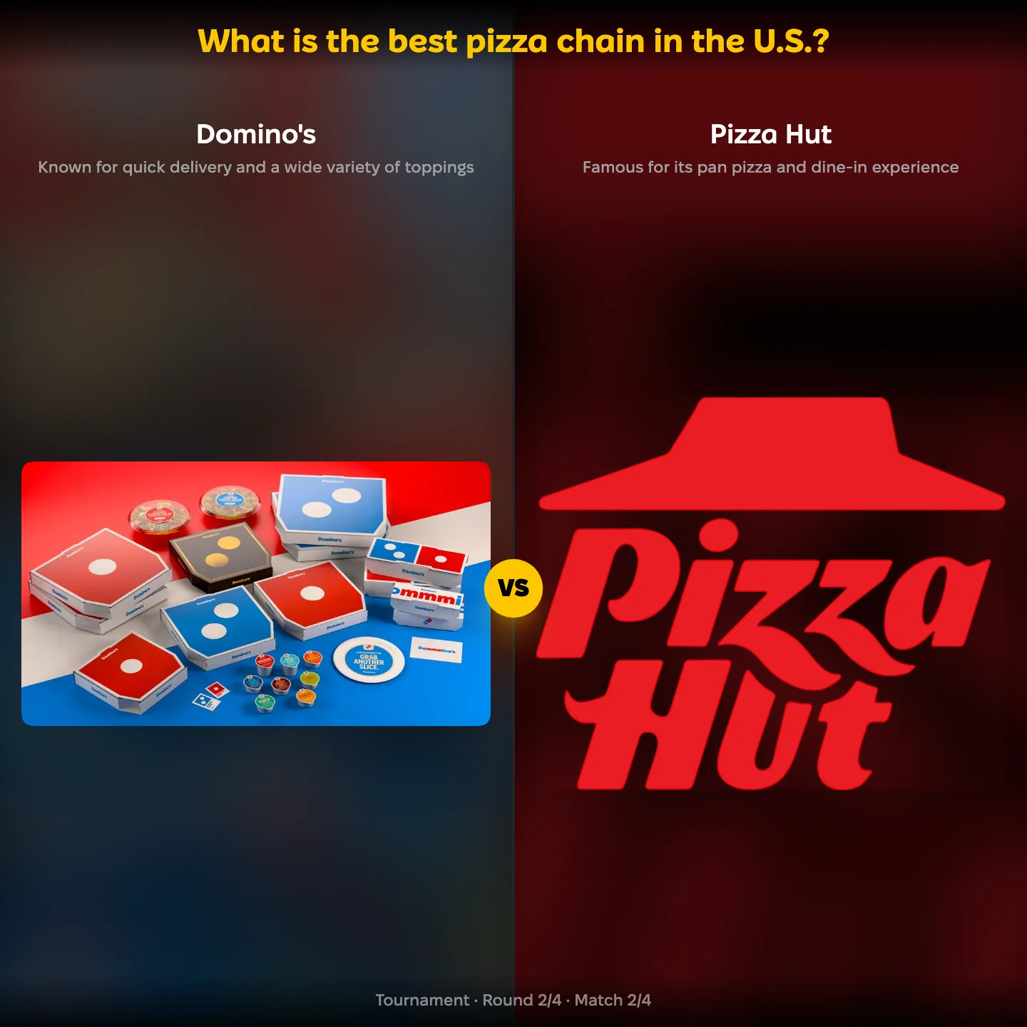 The best pizza chain in the US ranked, Domino's against Pizza Hut