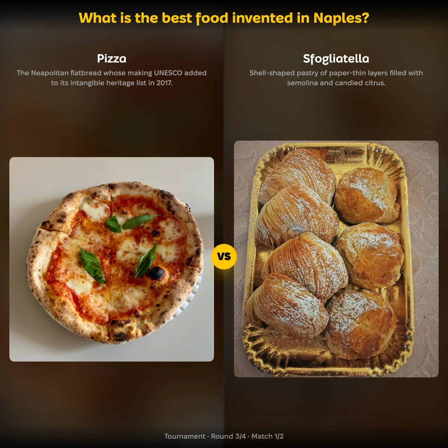 The best food invented in Naples ranked, pizza against sfogliatella