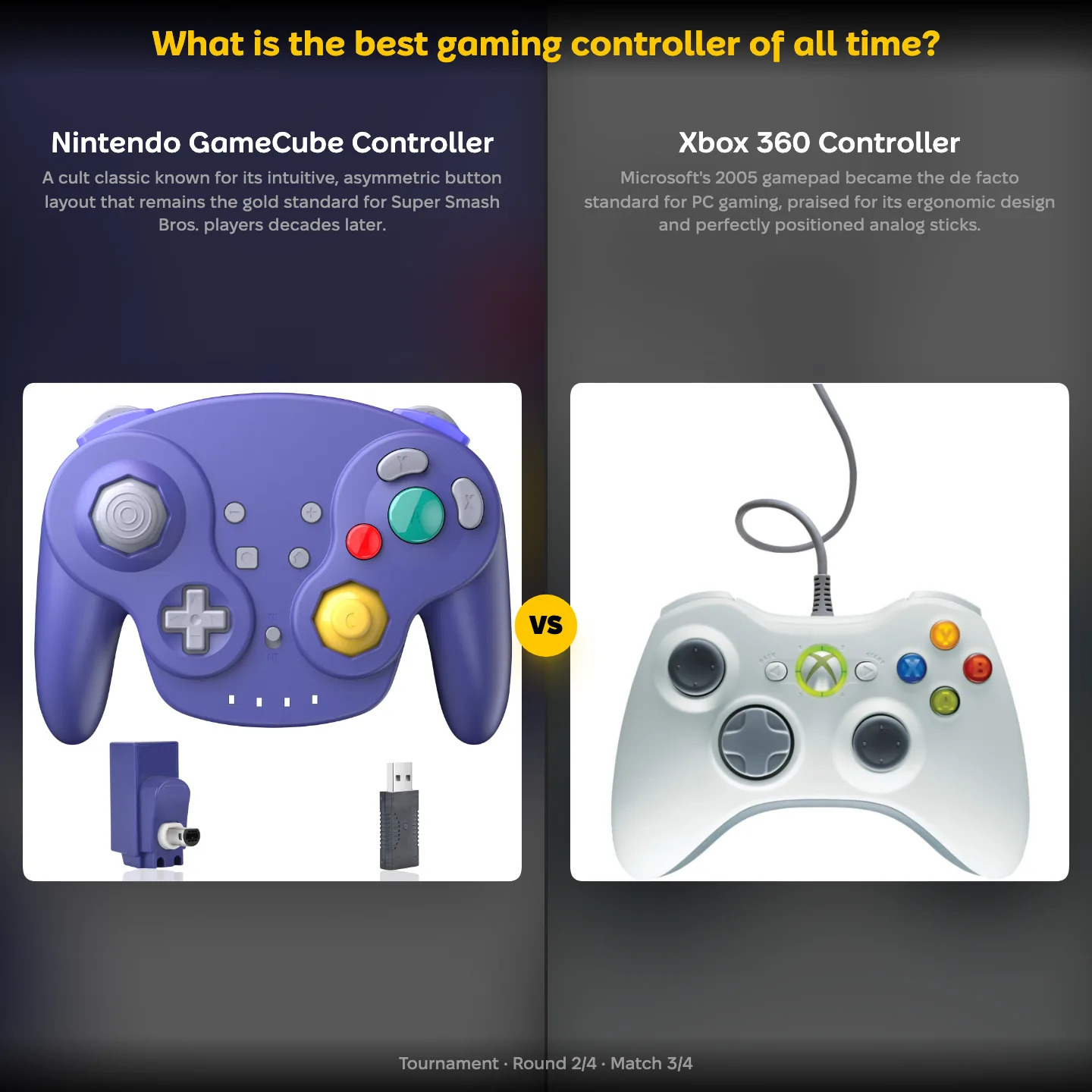 The best gaming controller of all time ranked, with the Nintendo GameCube pad against the Xbox 360 controller
