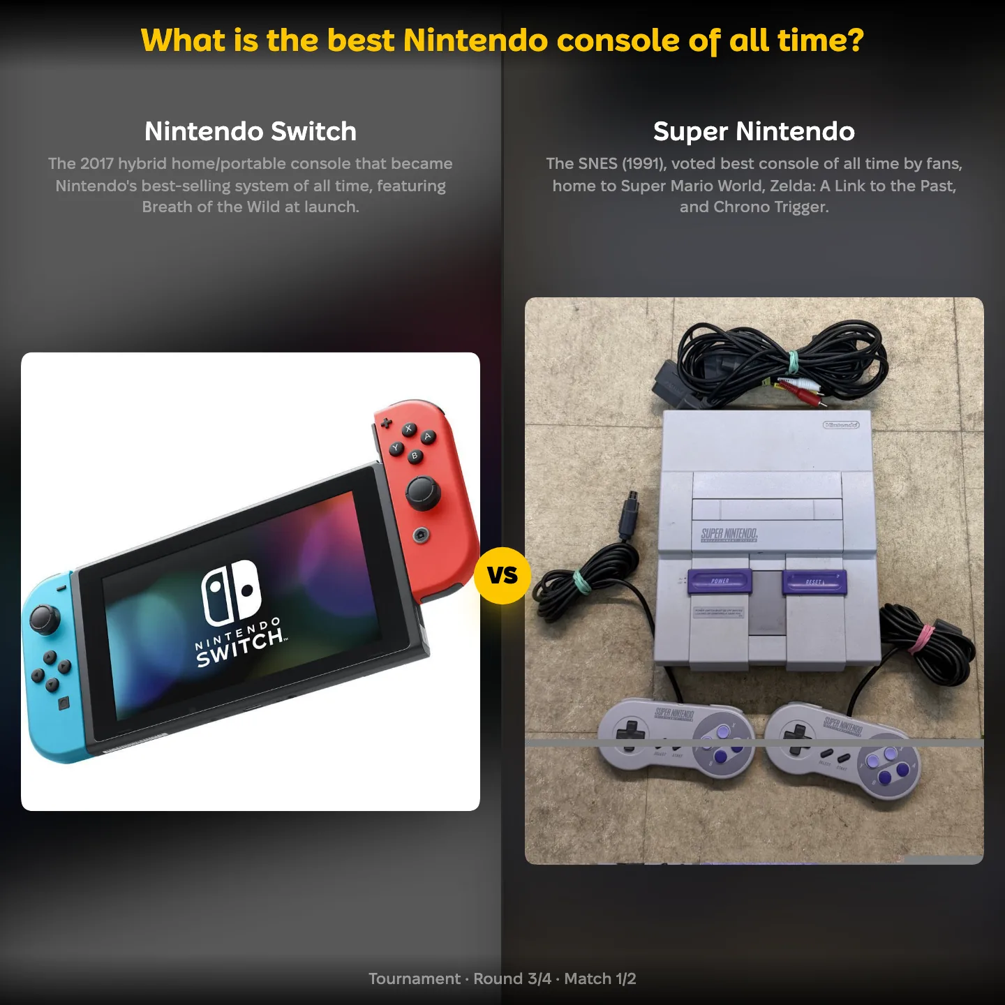 The best Nintendo console of all time ranked, with the Nintendo Switch against the Super Nintendo