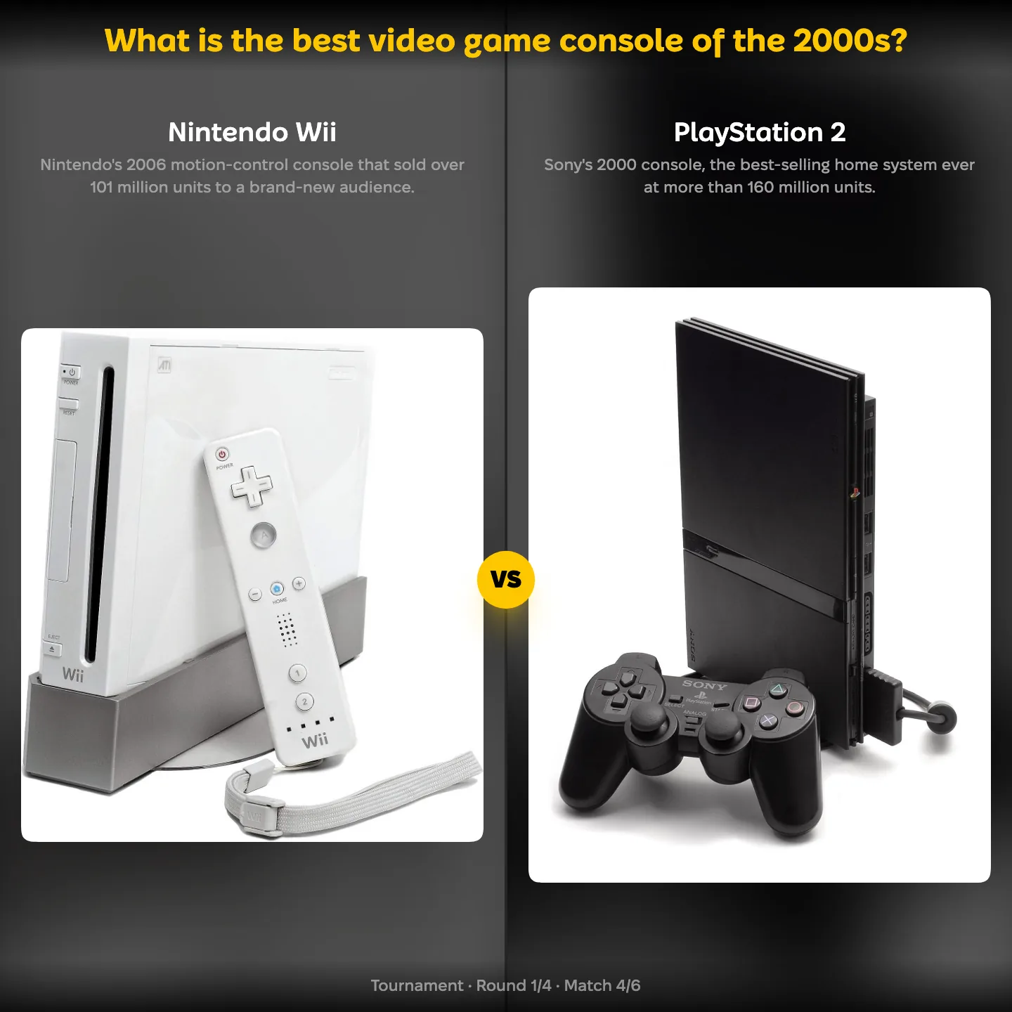 The best video game console of the 2000s ranked, with the Nintendo Wii against the PlayStation 2