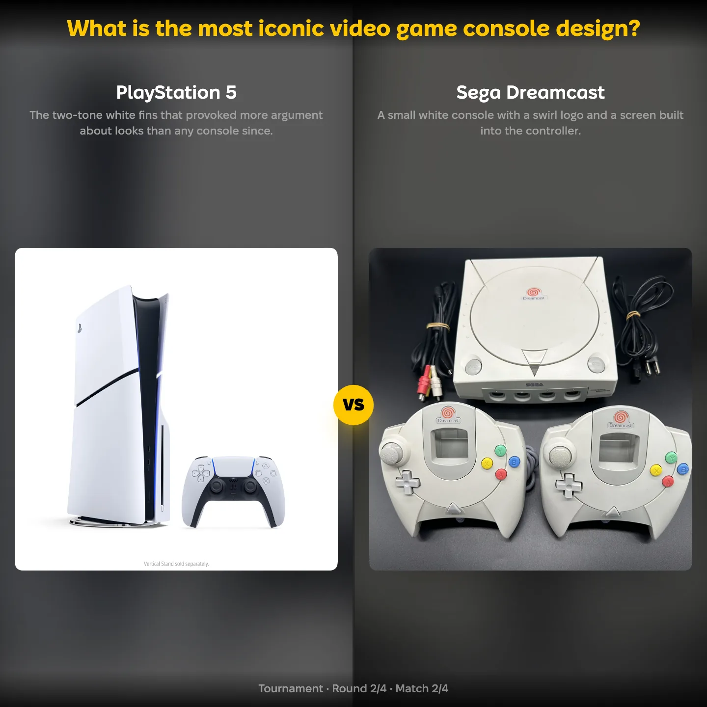 The most iconic video game console design ranked, with the PlayStation 5 against the Sega Dreamcast