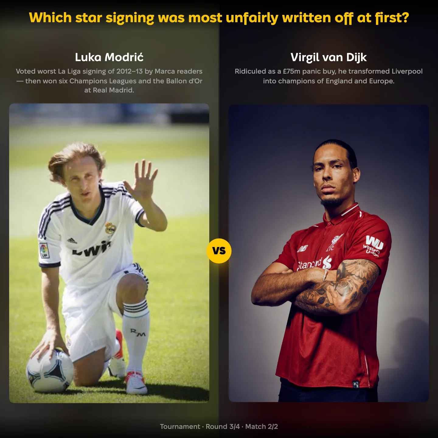 Star signings unfairly written off at first: Luka Modrić vs Virgil van Dijk
