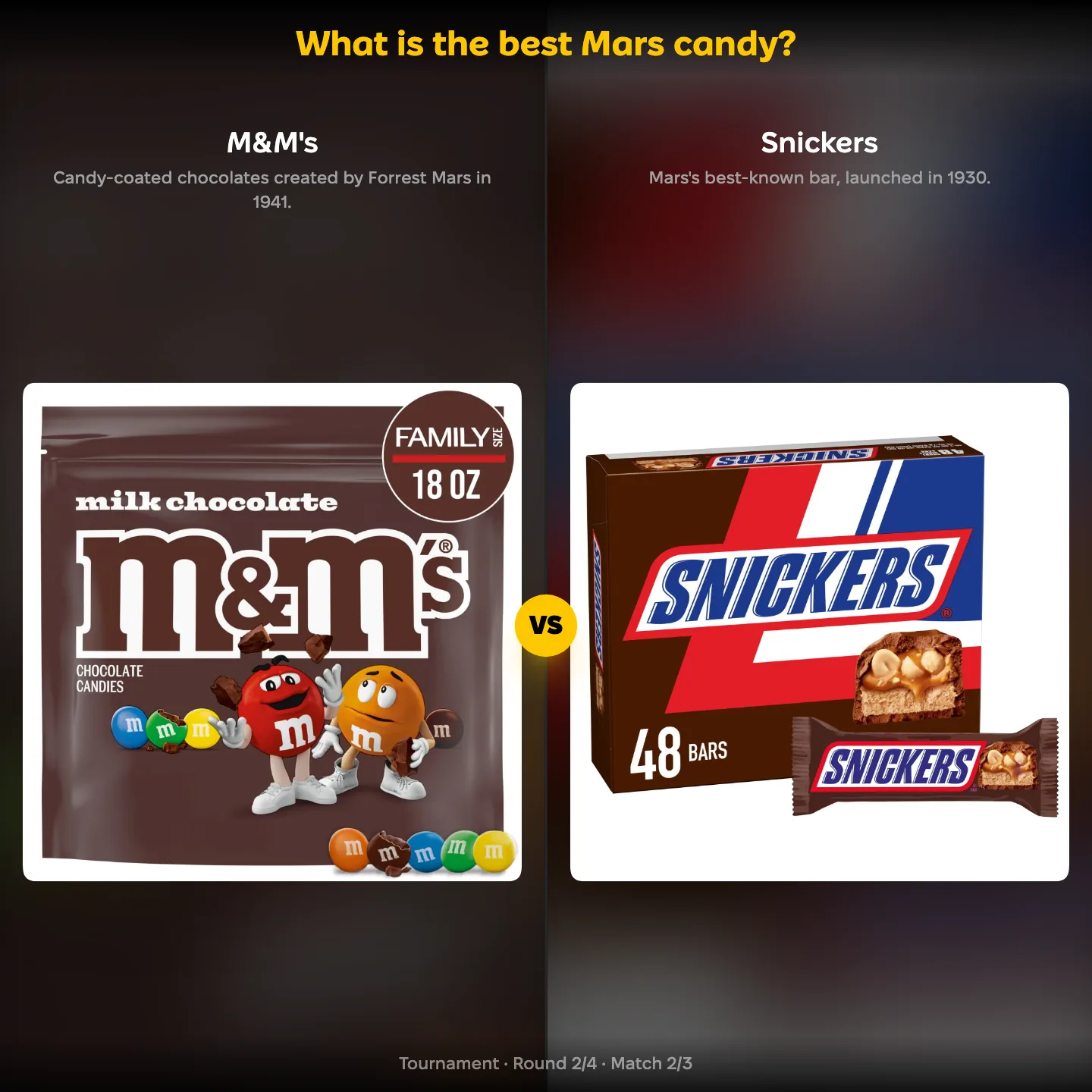 Best Mars candy ranking: M&M's vs Snickers
