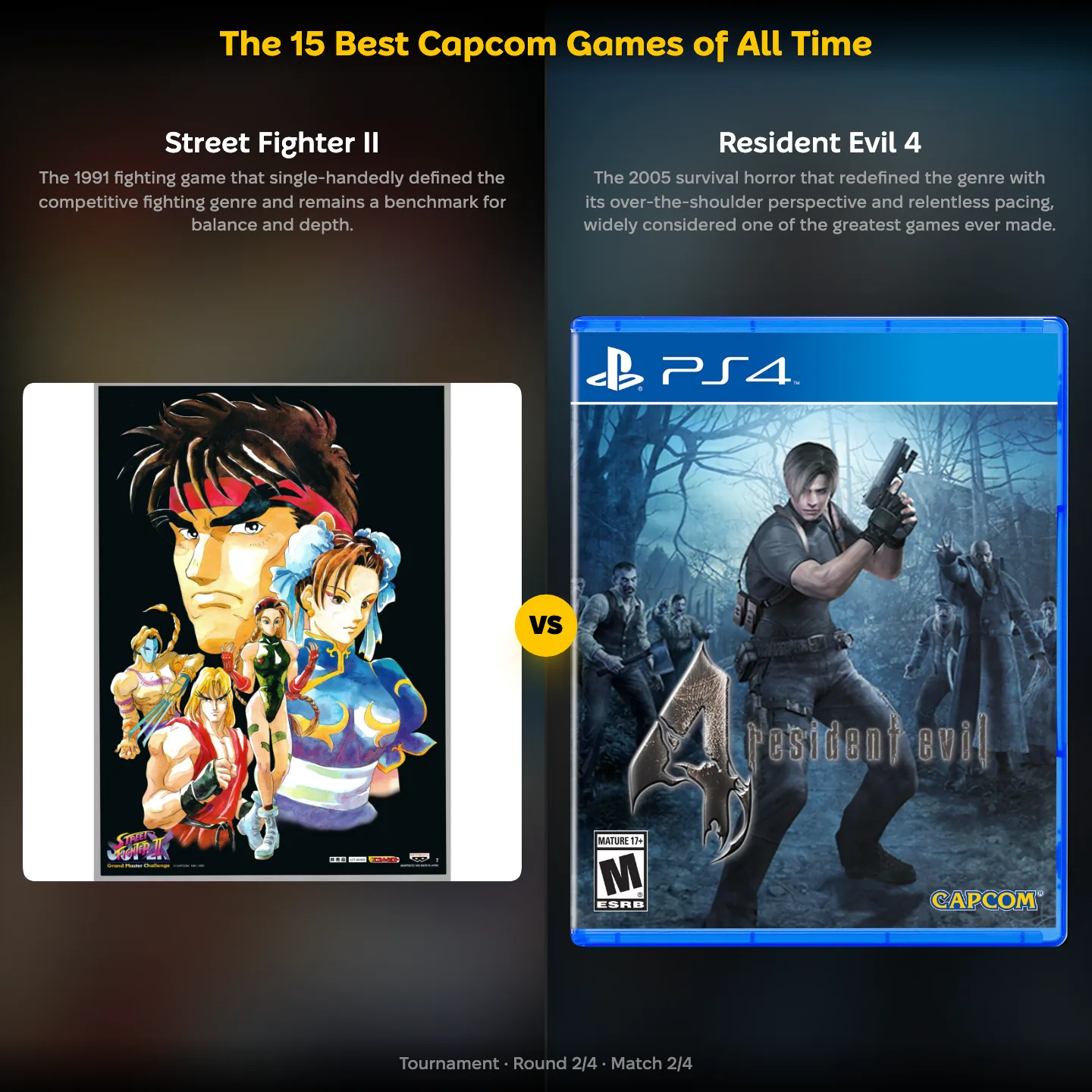 The 15 best Capcom games of all time ranked, with Street Fighter II against Resident Evil 4