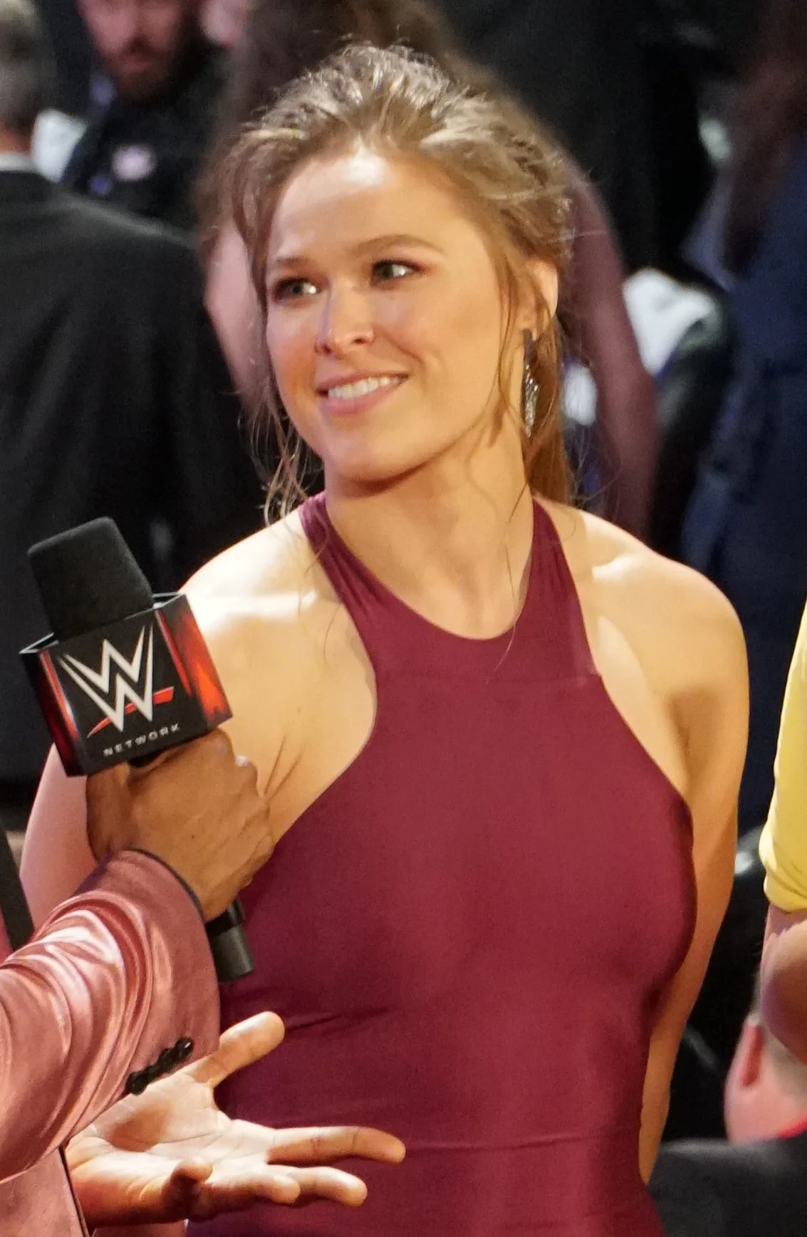 Ronda Rousey at the 2018 WWE Hall of Fame, the year she became the first woman inducted into the UFC Hall of Fame