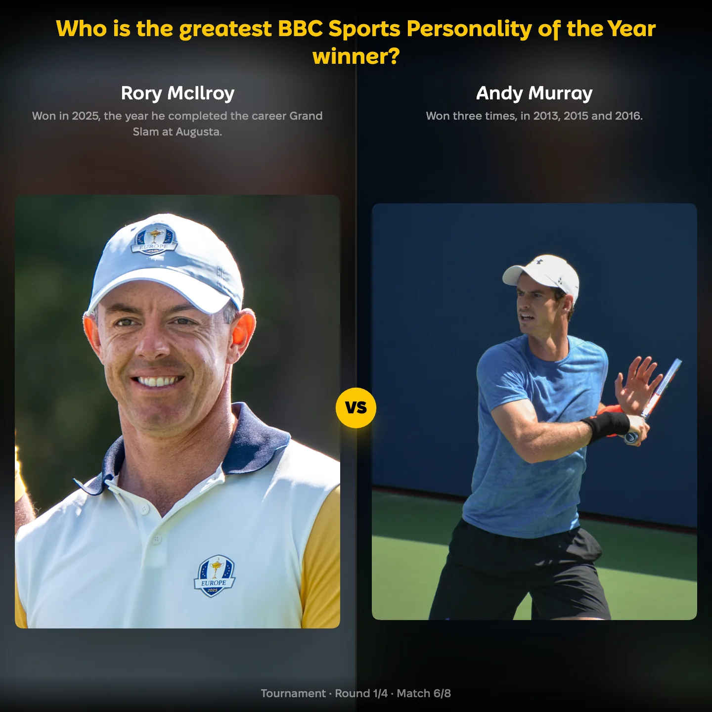 The greatest BBC Sports Personality of the Year winner ranked: Rory McIlroy against Andy Murray