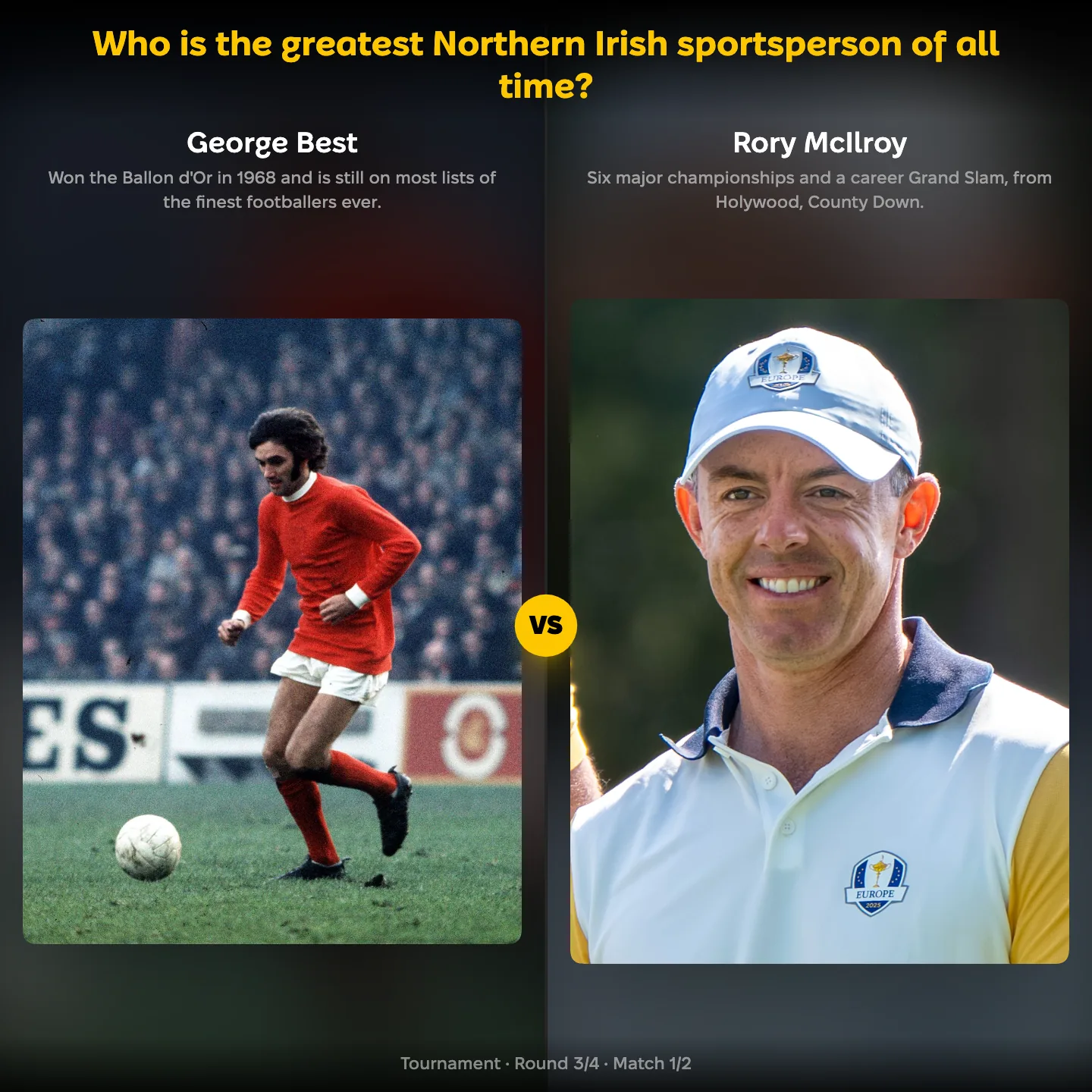 The greatest Northern Irish sportsperson of all time ranked: George Best against Rory McIlroy
