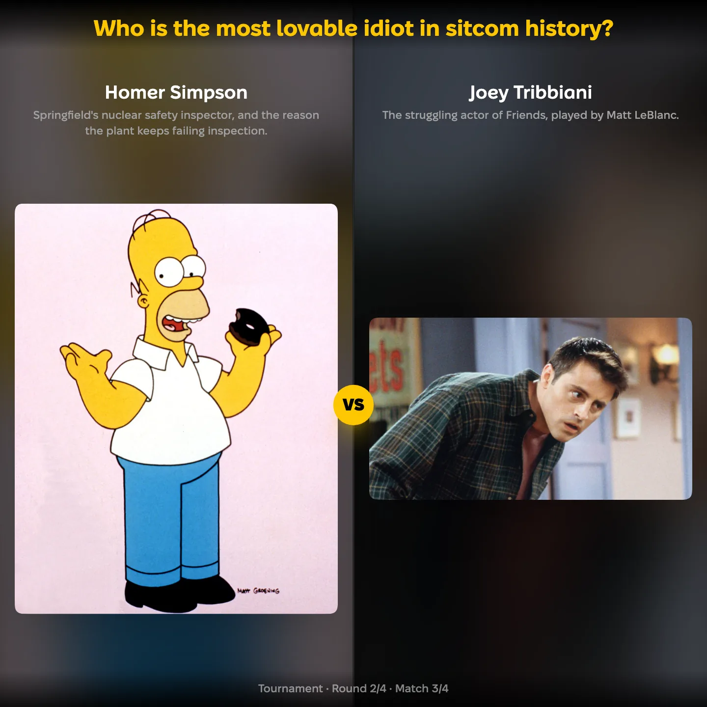 The most lovable idiot in sitcom history: Homer Simpson vs Joey Tribbiani