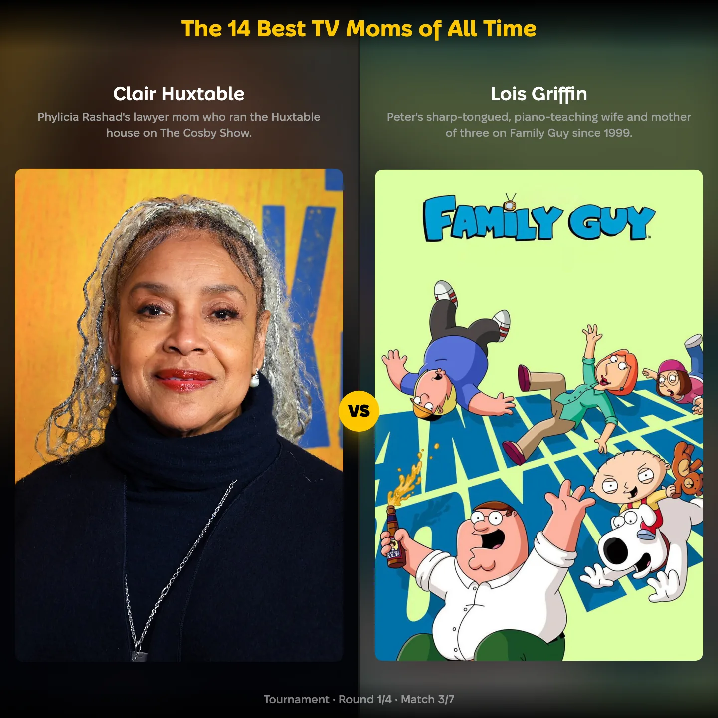 The best TV moms of all time: Clair Huxtable vs Lois Griffin, with Marge Simpson in the same ranking