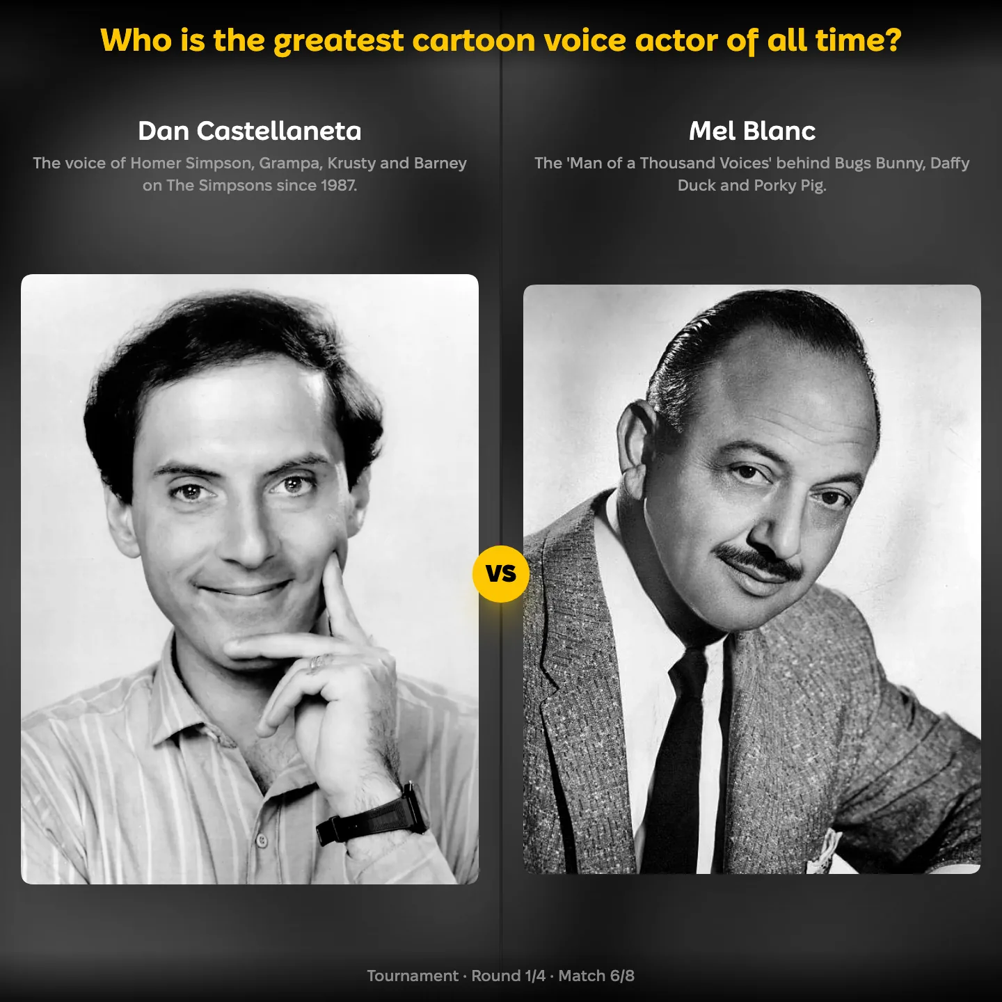 The greatest cartoon voice actor ranking: Dan Castellaneta vs Mel Blanc, with Seth MacFarlane also on the list