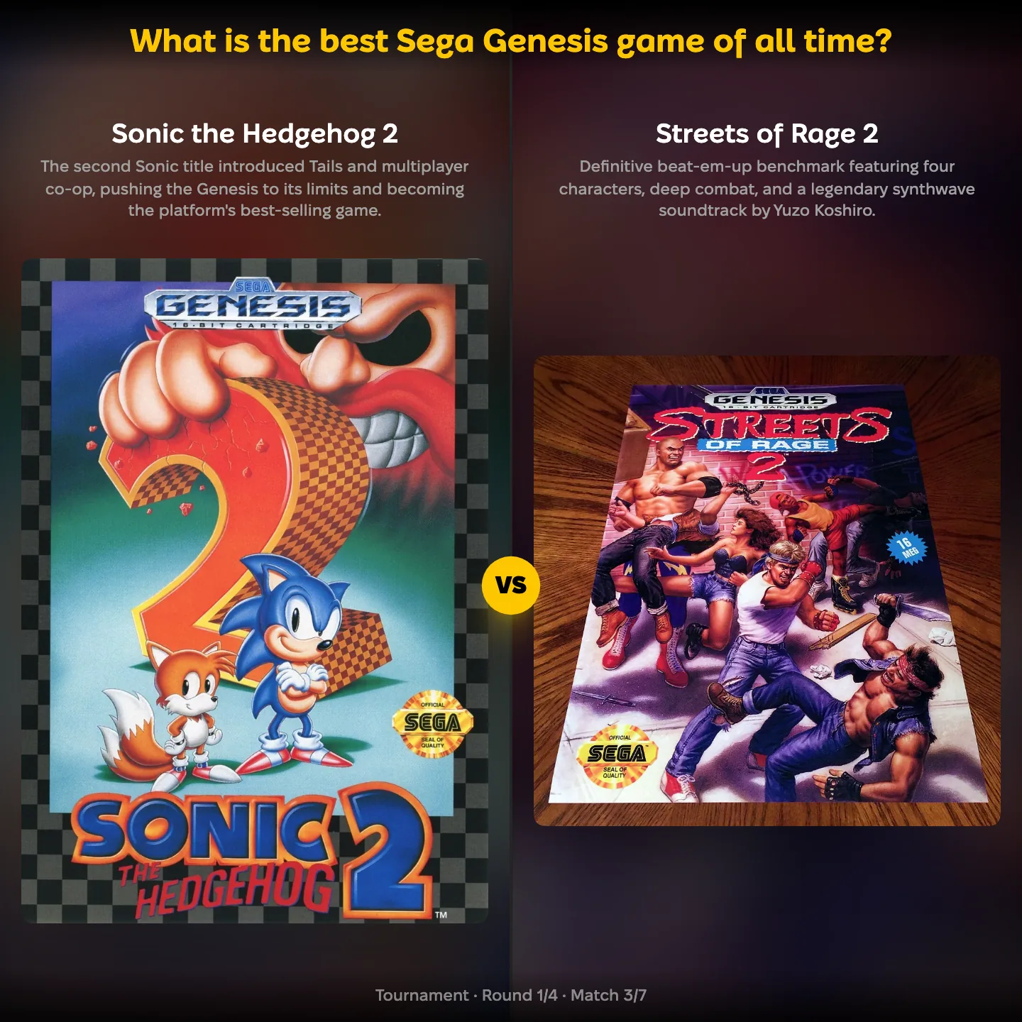 The best Sega Genesis game of all time ranked, with Sonic the Hedgehog 2 against Streets of Rage 2