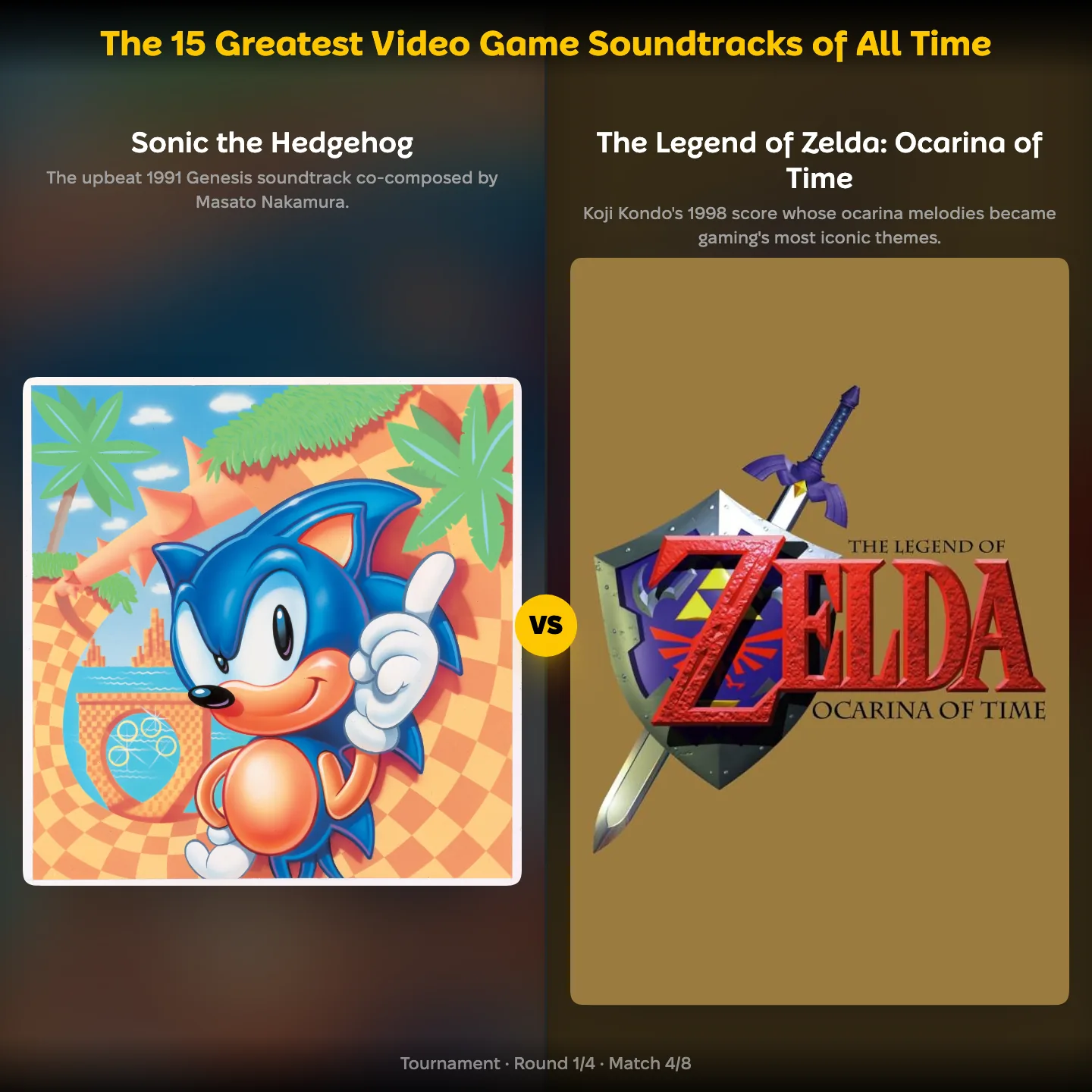 The 15 greatest video game soundtracks of all time ranked, with Sonic the Hedgehog against The Legend of Zelda Ocarina of Time
