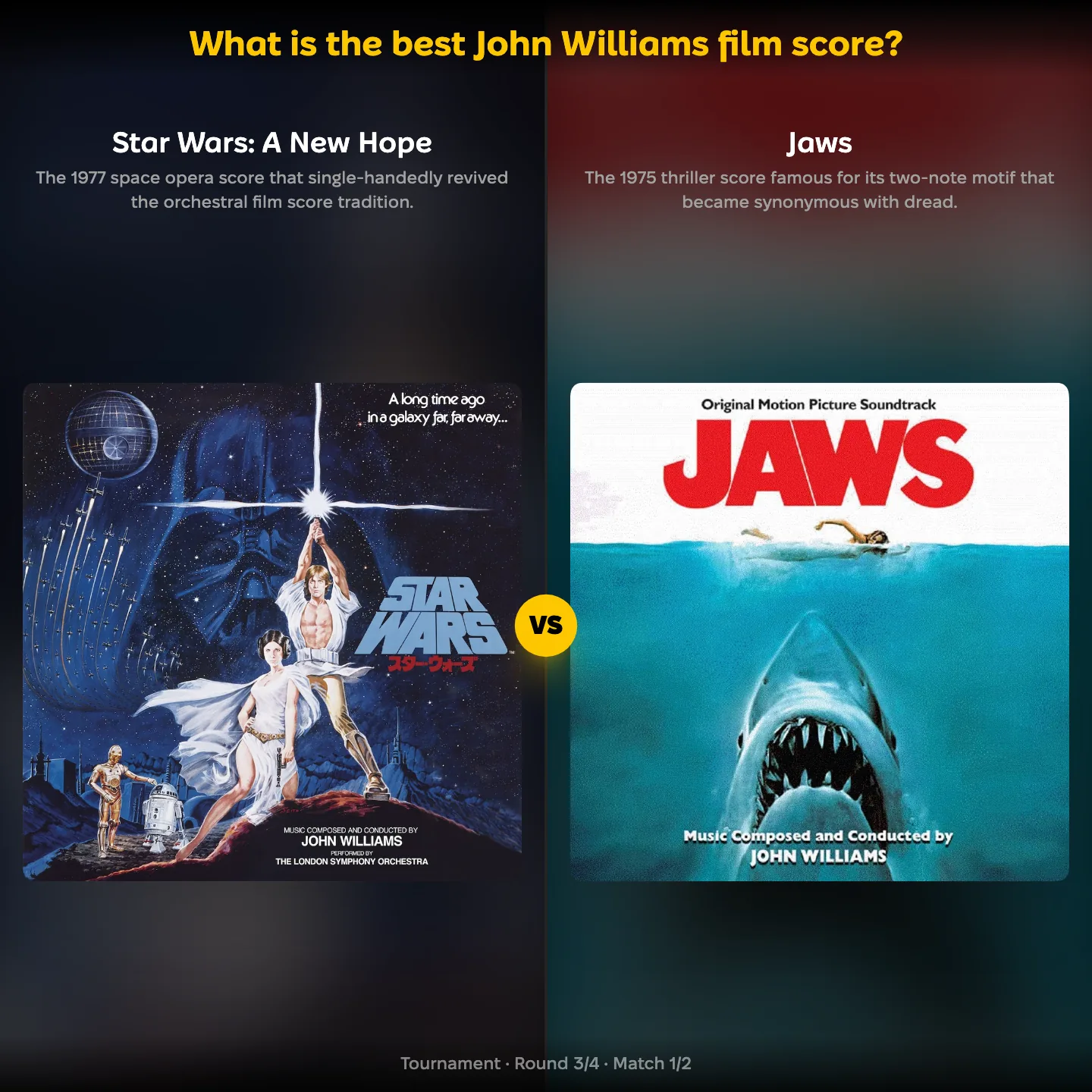 The best John Williams film score ranked, with Star Wars: A New Hope against Jaws