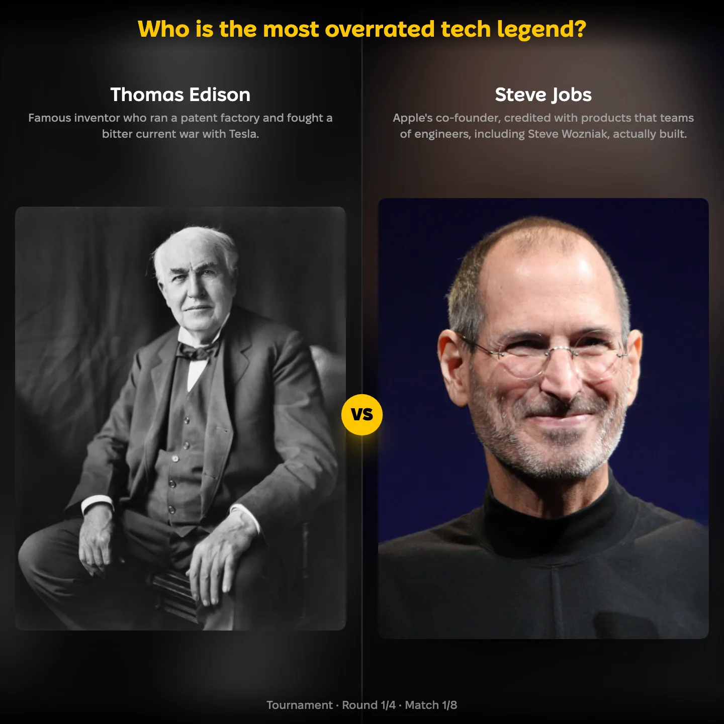 The most overrated tech legend ranked: Thomas Edison vs Steve Jobs