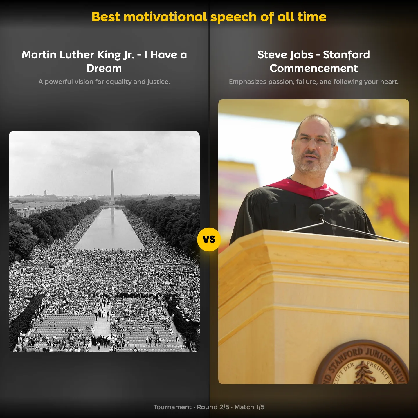 The best motivational speech of all time ranked: Martin Luther King Jr.'s I Have a Dream vs Steve Jobs at Stanford
