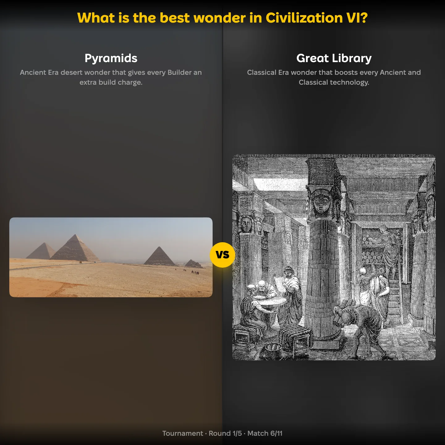 The best wonders in Civilization VI ranked: Pyramids vs Great Library