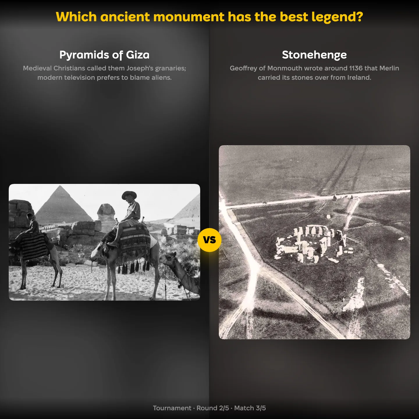 The best legends of ancient monuments ranked: Pyramids of Giza vs Stonehenge